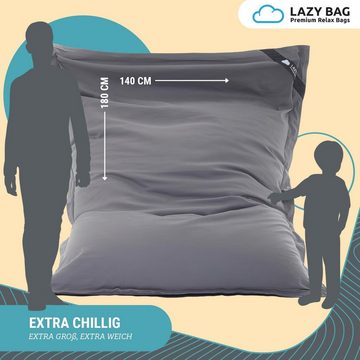 LazyBag Sitzsack Indoor XXL Riesensitzsack (Sitzkissen Bean-Bag, Baumwolle Bezug), 180 x 140 cm