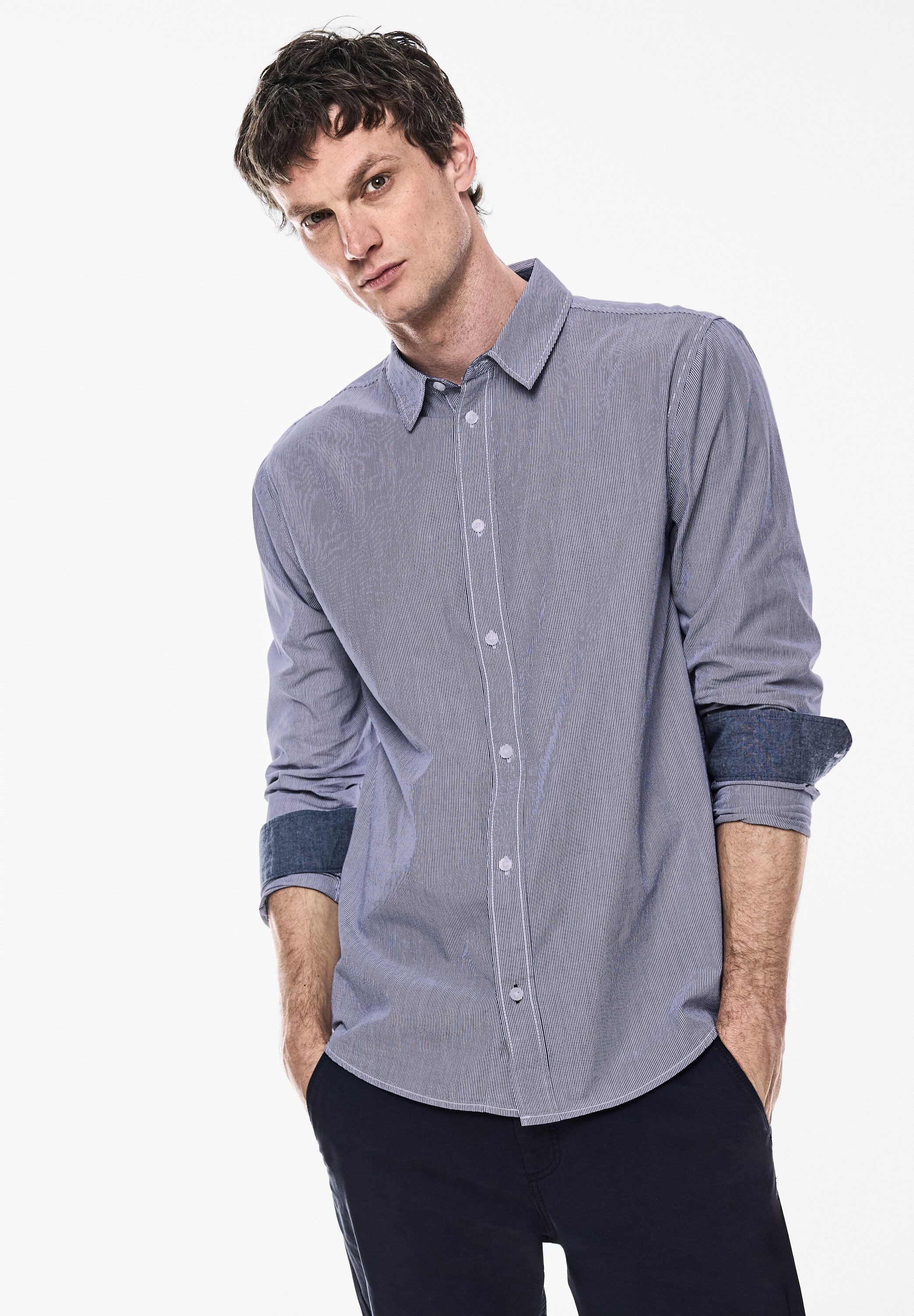 STREET ONE MEN Langarmhemd aus reiner Baumwolle