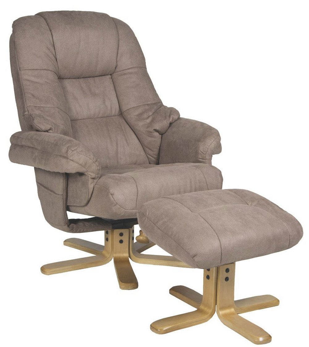 Duo Collection Relaxsessel Bordeaux (2-teilig), (2-teilig) inkl. Hocker, braun, Mikrofaser - 86x94x96cm (BxHxT)