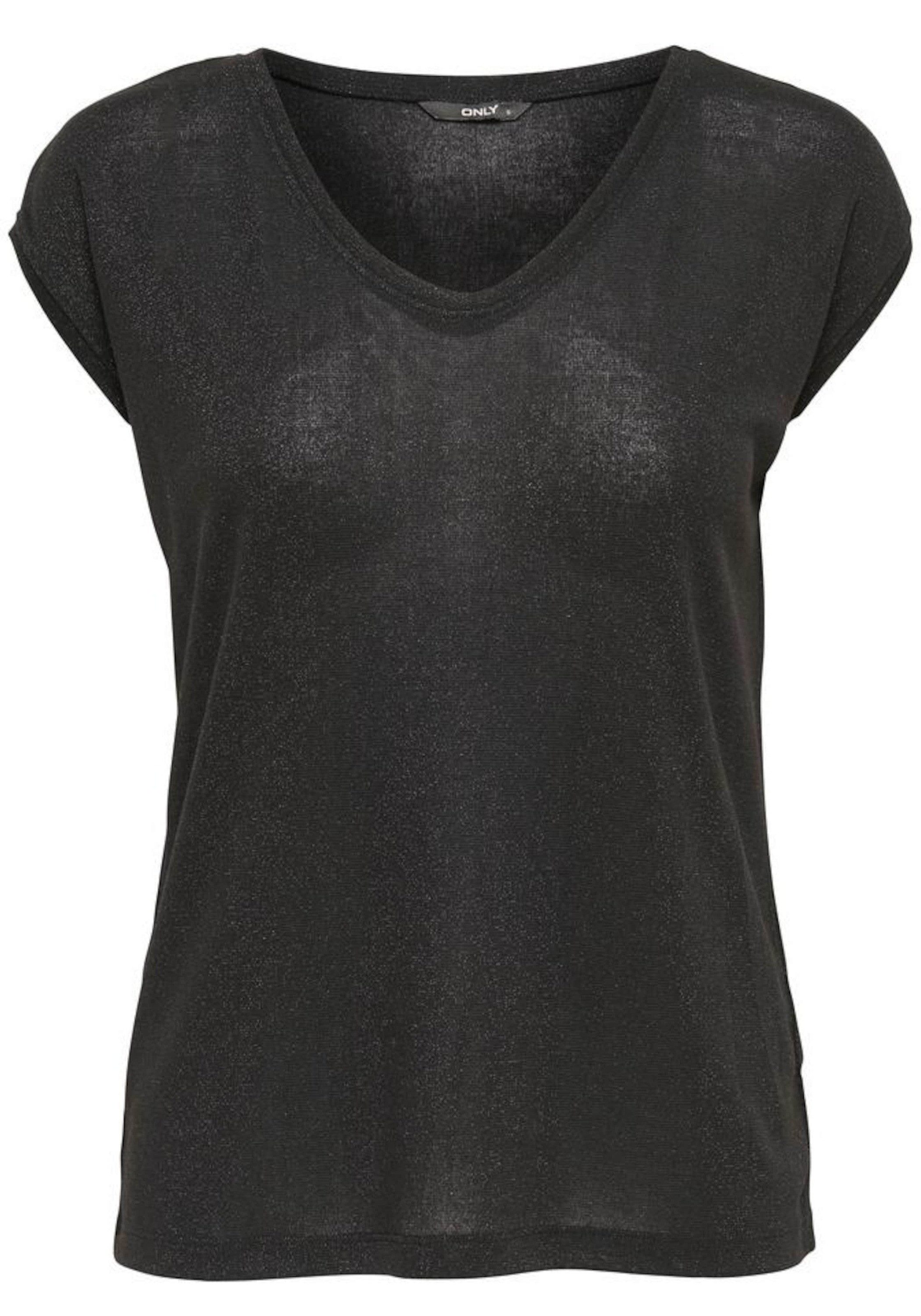 Kurzarmshirt ONLSILVERY S/S V NECK LUREX TOP JRS NOOS