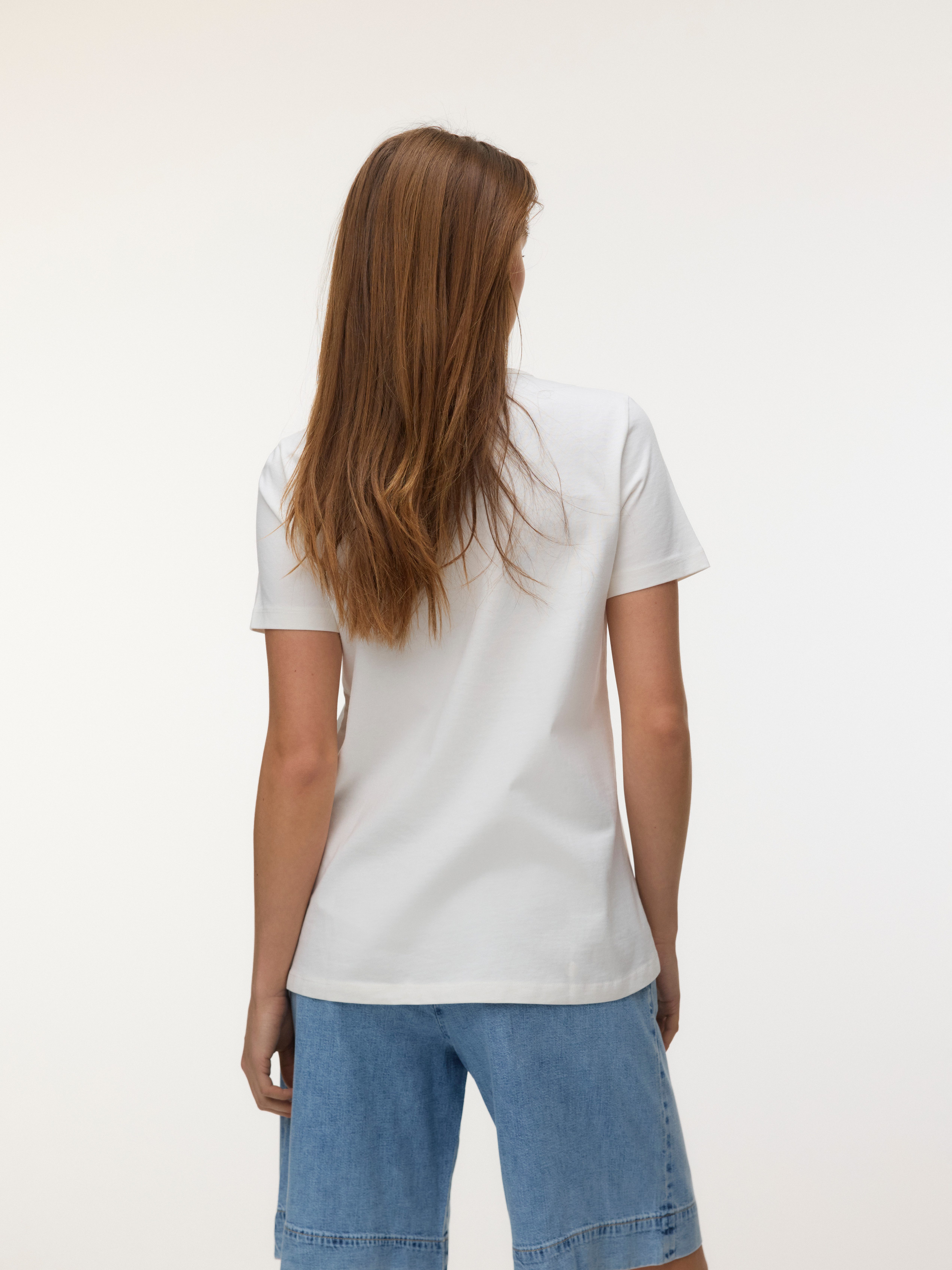 Vero Moda Kurzarmshirt VMMIRANDA SIF SS TOP BOX JRS Baumwolle, regular fit – Bild 3 von 5