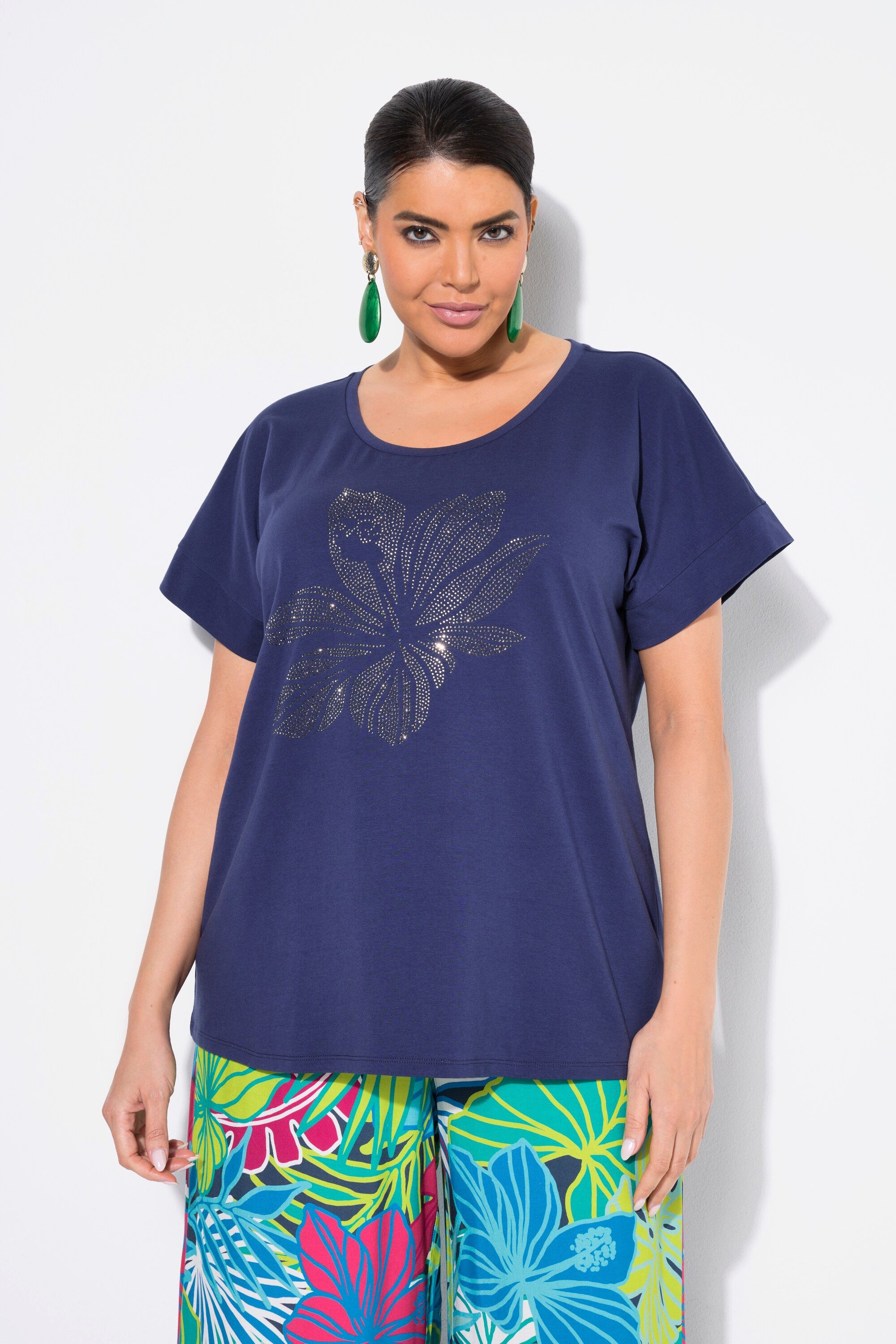 Ulla Popken T-Shirt T-Shirt Blüte oversized günstig online kaufen