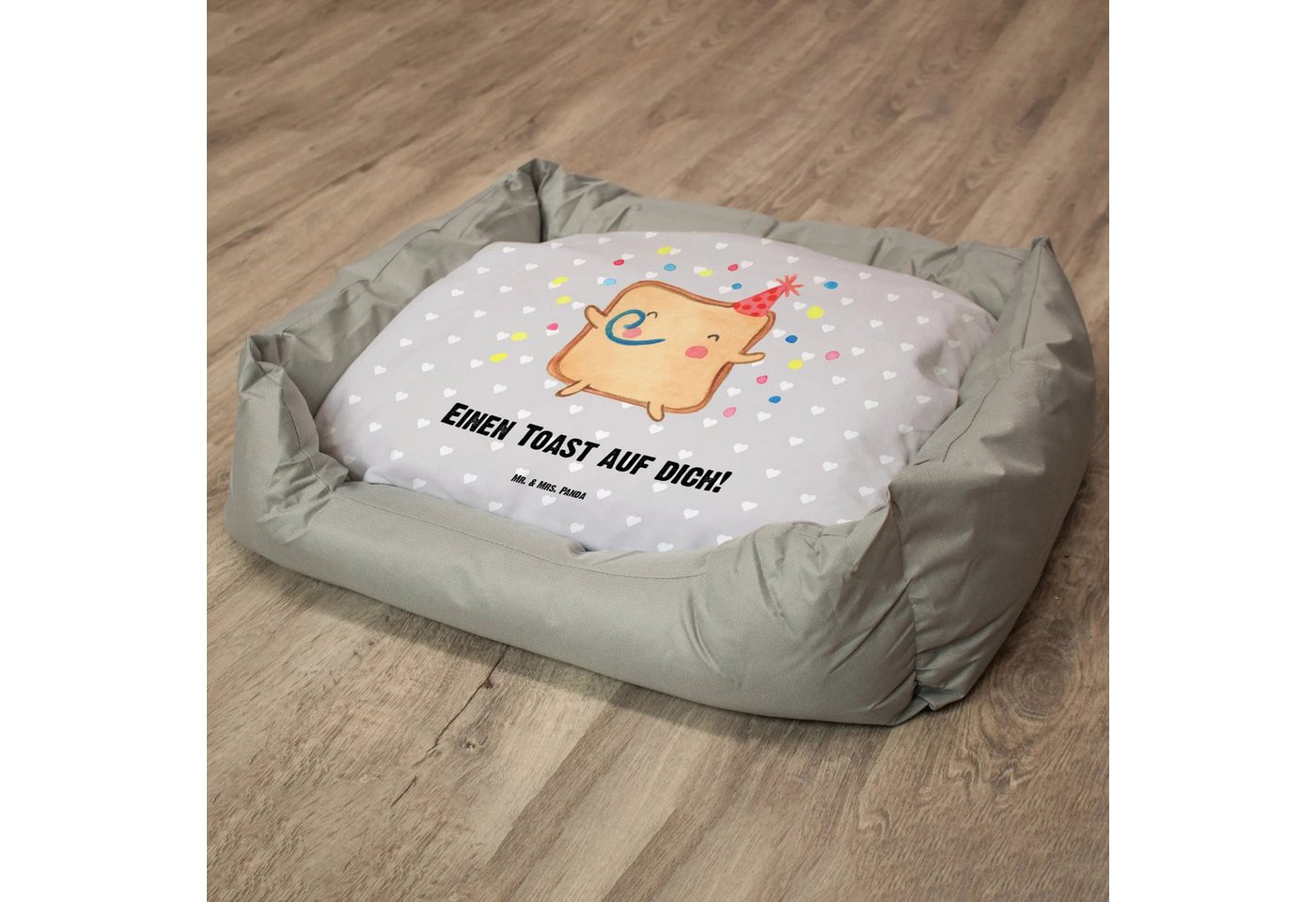 Thumbnail - Mr. & Mrs. Panda Tierbett Toast Party - Grau Pastell - Geschenk, Hochzeitstag, Körbchen, Hundes, Modernes Design