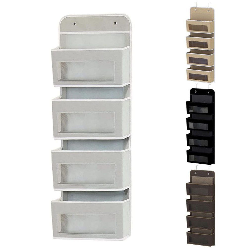 JOYOLEDER Badorganizer Hängeorganizer 4/5 Fächer, grau schwarz beige