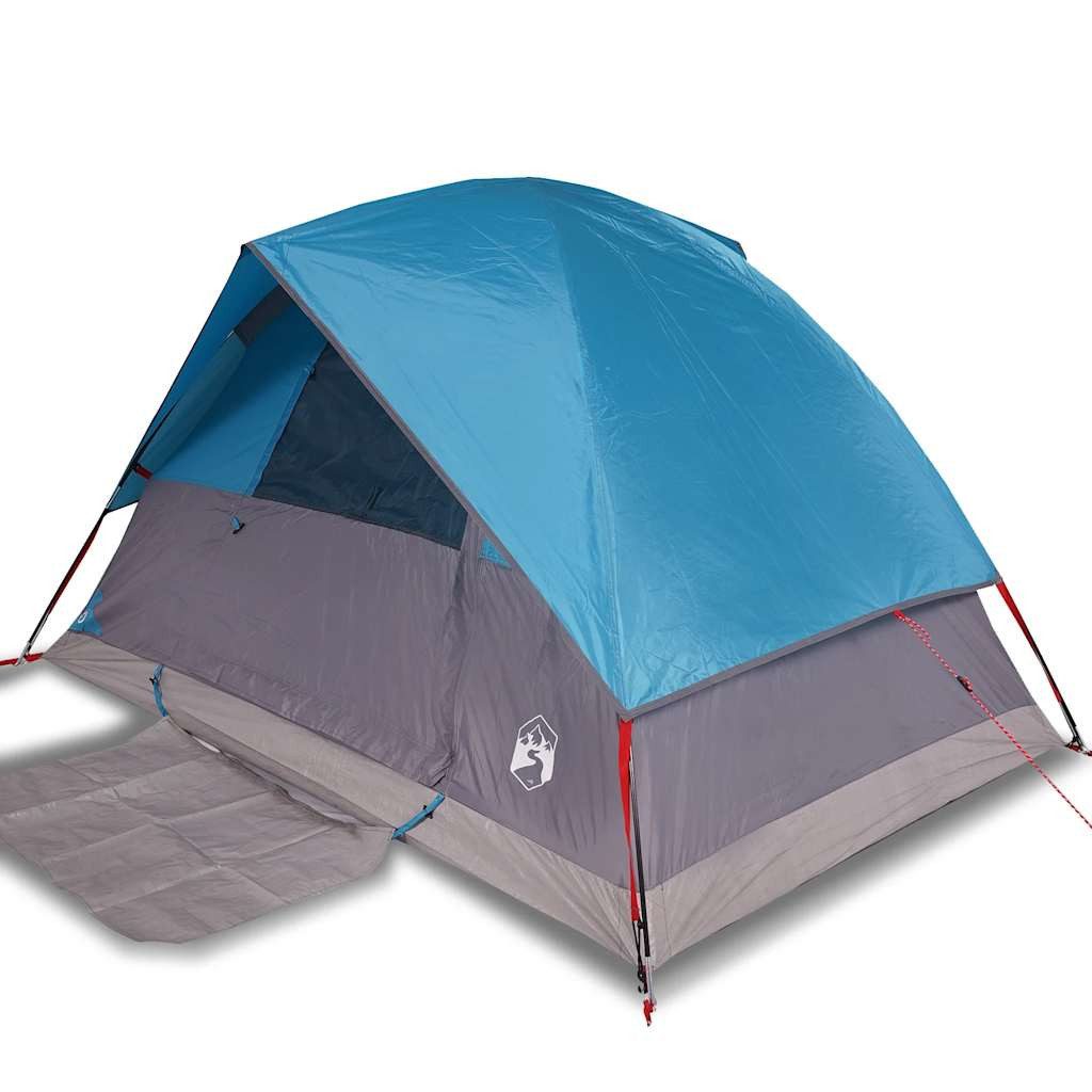 Kuppelzelt Kuppel-Campingzelt 4 Personen Blau Wasserdicht