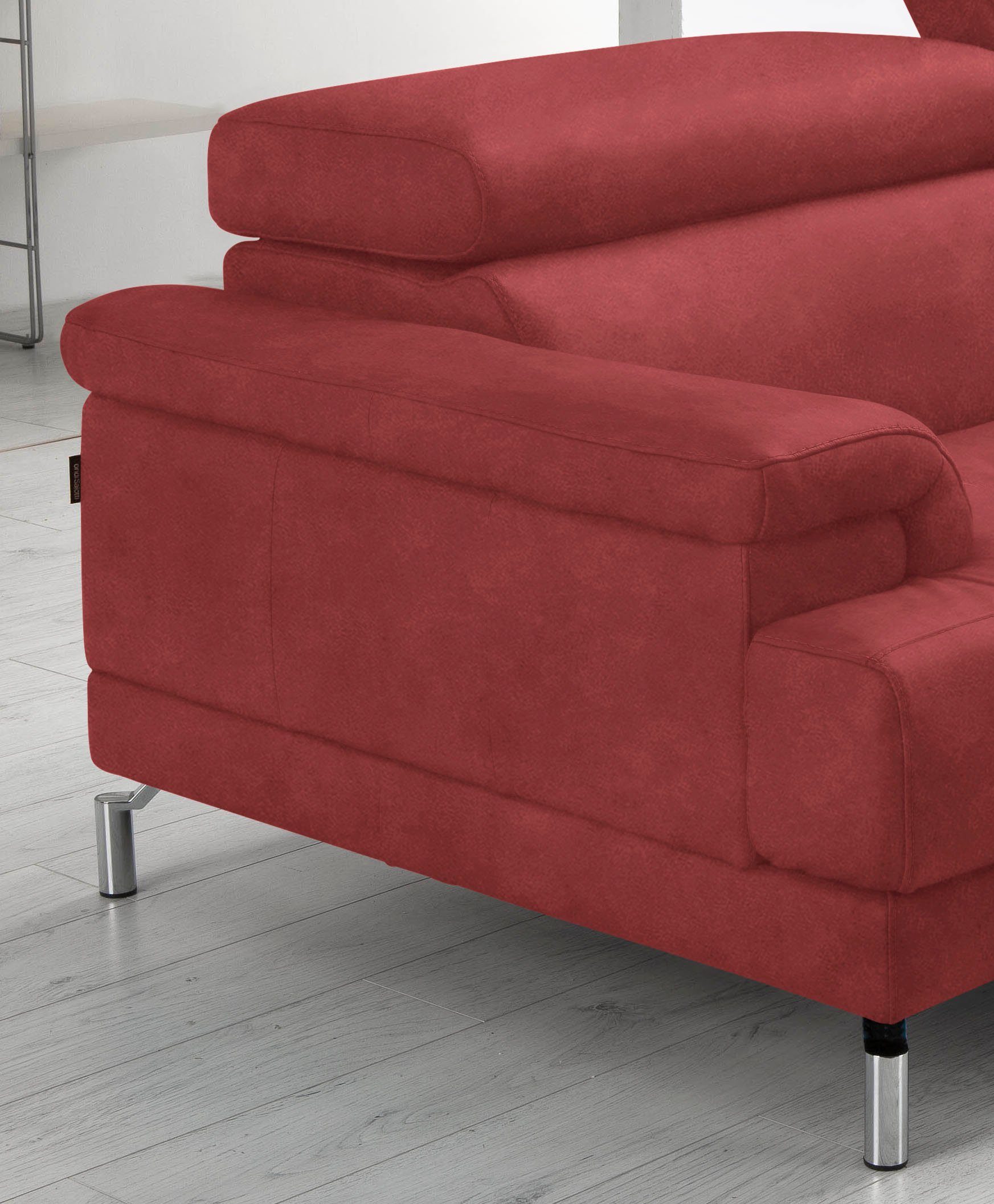 Egoitaliano 2,5-Sitzer Soul, Design und Sitzkomfort auf hohem Niveau, tolle Details, inkl. Kopfteilverstellung für noch mehr Komfort, Designfuß