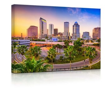 lightbox-multicolor LED-Bild Skyline von Tampa in den USA front lighted / 60x40cm, Leuchtbild mit Fernbedienung