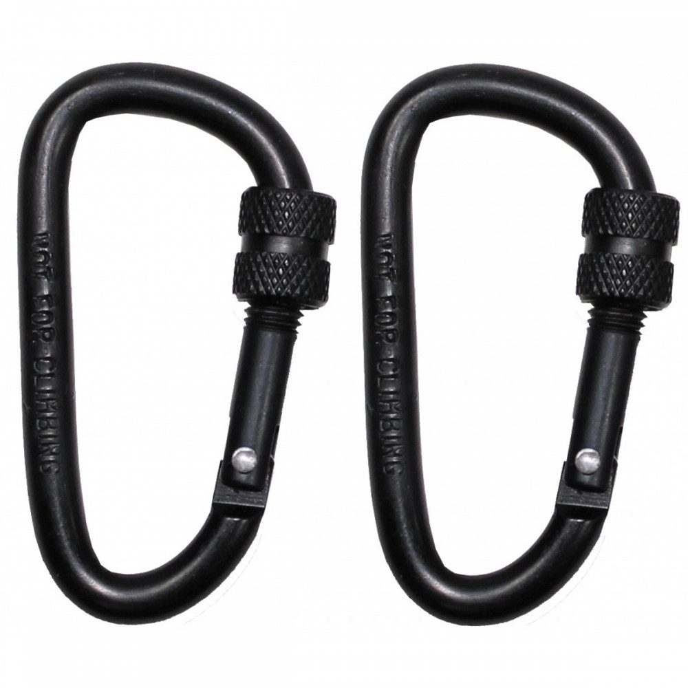 MFH Karabiner karabiner, Schraubverschluss, 6 mm x 6 cm, 2er Pack Karabiner