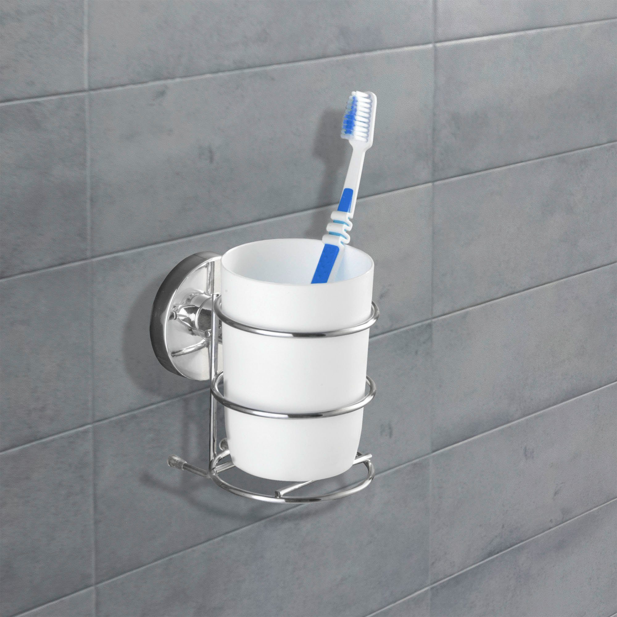 WENKO Zahnputzbecher Vacuum-Loc® Milazzo, befestigen ohne bohren günstig online kaufen