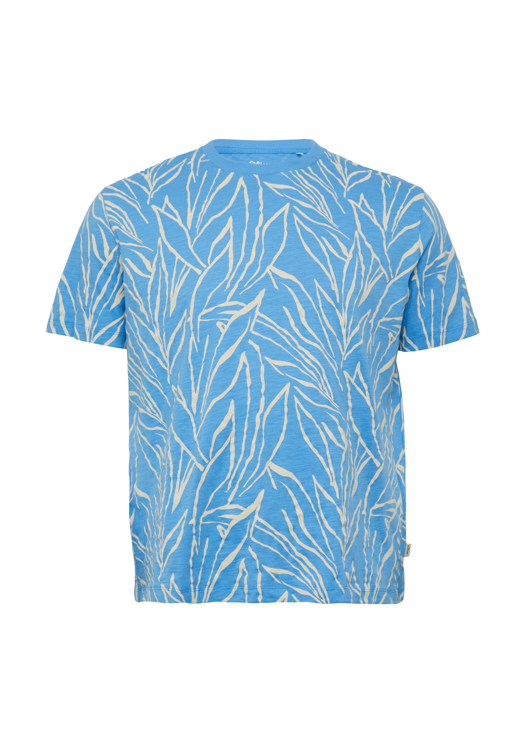 s.Oliver Kurzarmshirt T-Shirt Baumwoll-T-Shirt mit All-over-Print günstig online kaufen