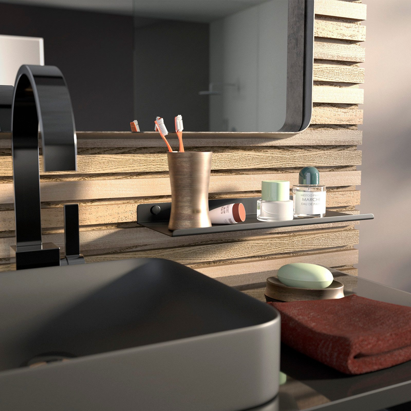 SO-TECH® Wandregal Schweberegal HOVER 35/45 x 13 x 3 cm inkl. Befestigungss günstig online kaufen