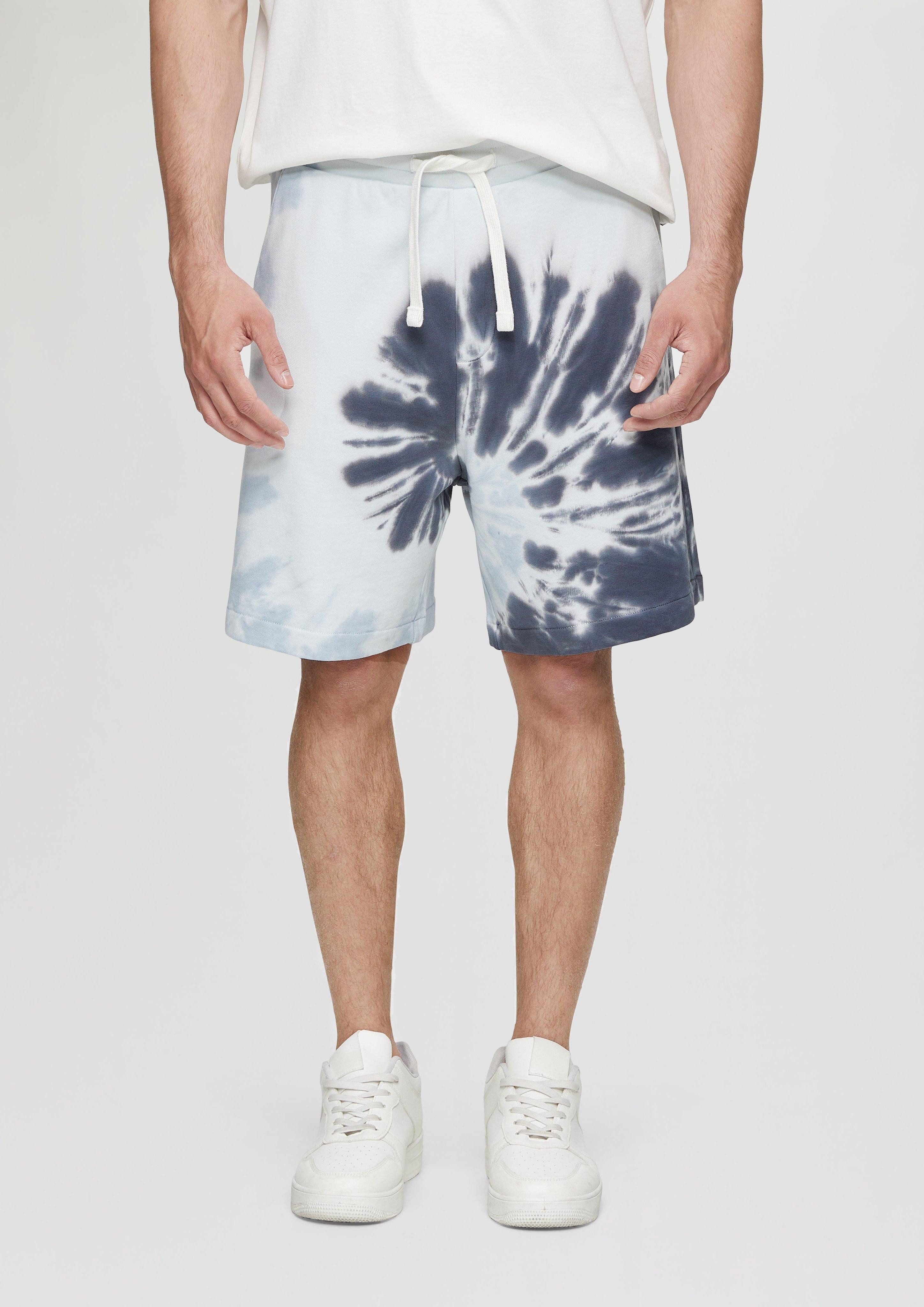 QS Cargoshorts Sweat-Shorts mit Batikmuster günstig online kaufen