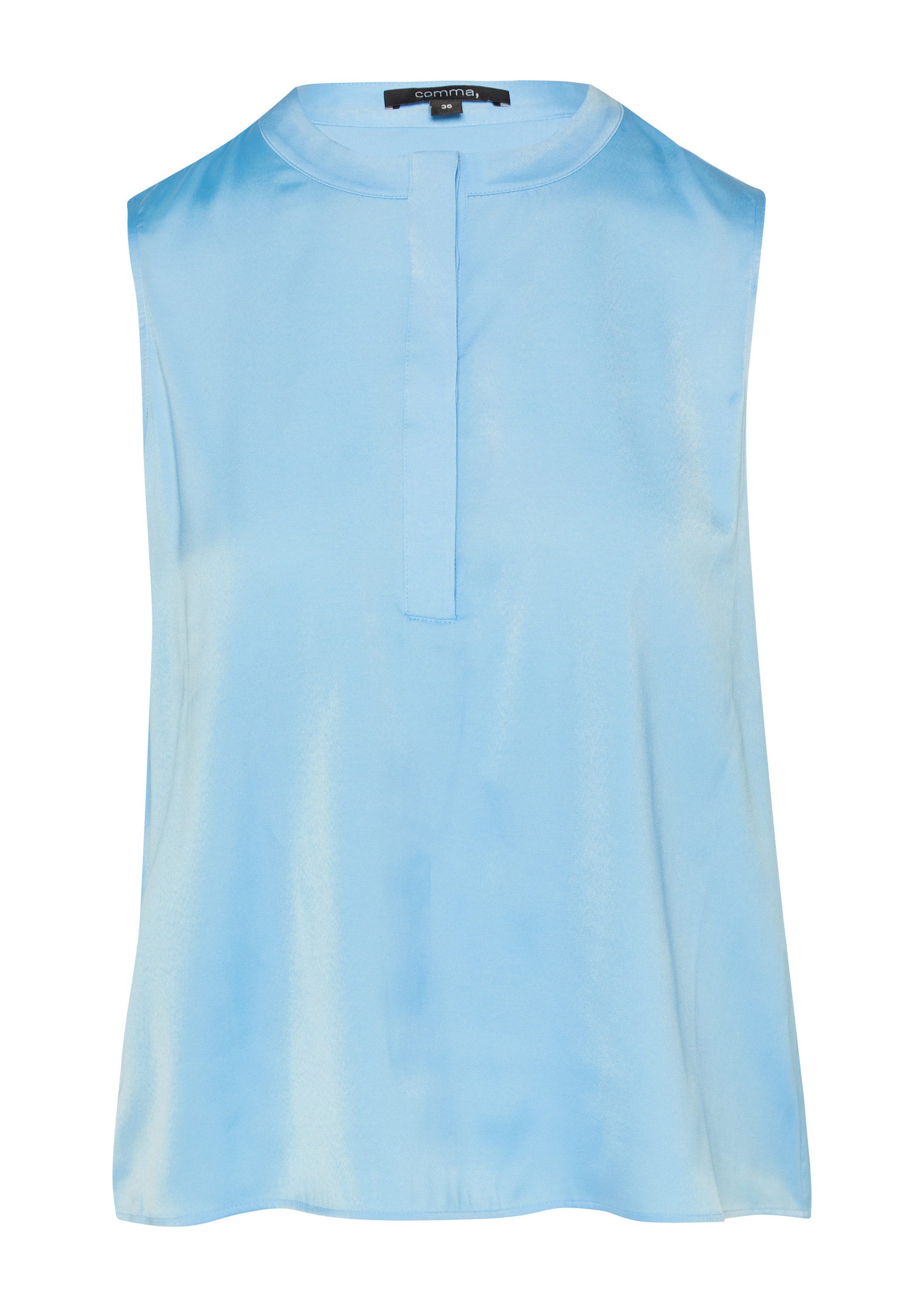comma Blusentop Bluse Satin-Top mit verdeckter Knopfleiste