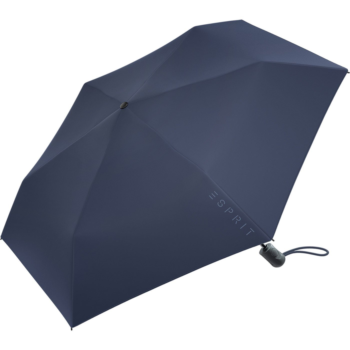 Esprit Taschenregenschirm Easymatic Slimline Auf-Zu leicht leicht, Automatik klein navy stabil und
