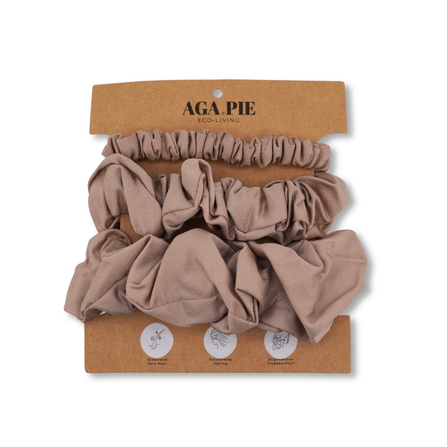 AGA.PIE Haargummi Scrunchie-Set, aus 100% Lyocell aus Bambus-Cellulose, besonders sanft zum Haar