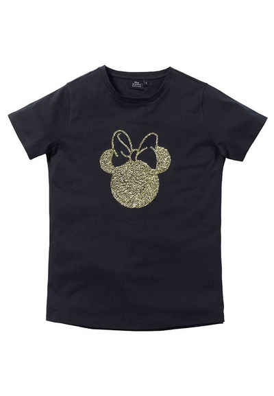 ONOMATO! T-Shirt Minnie Mouse T-Shirt Damen Oberteil Pailletten besetzt Pailletten besetzt