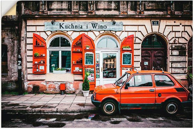 Artland Wandbild »Kuchnia i Wino in Kraków«, Auto (1 Stück), in vielen Größen & Produktarten - Alubild / Outdoorbild für den Außenbereich, Leinwandbild, Poster, Wandaufkleber / Wandtattoo auch für Badezimmer geeignet-Otto
