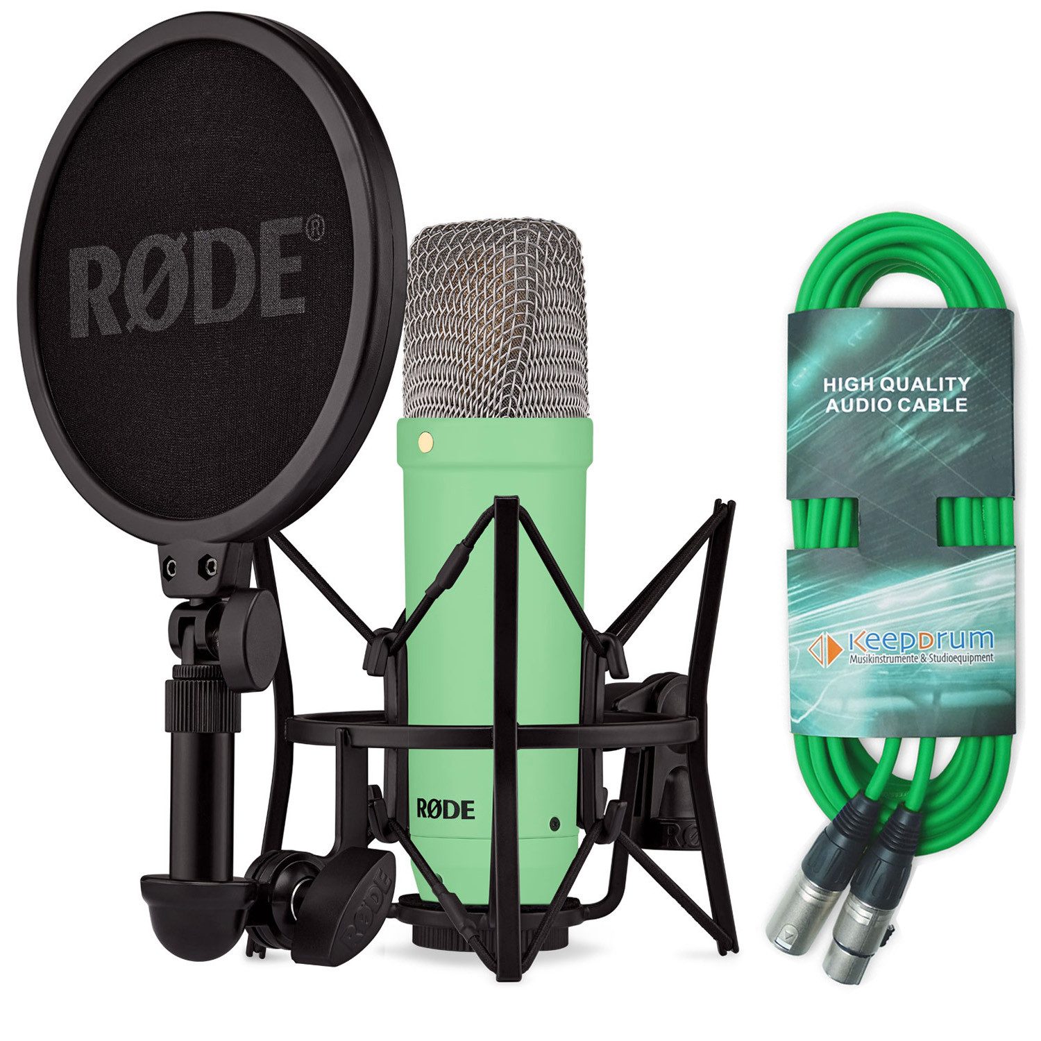 RØDE Mikrofon Rode NT1 Signature Green Studio-Mikrofon Grün mit XLR-Kabel Grün