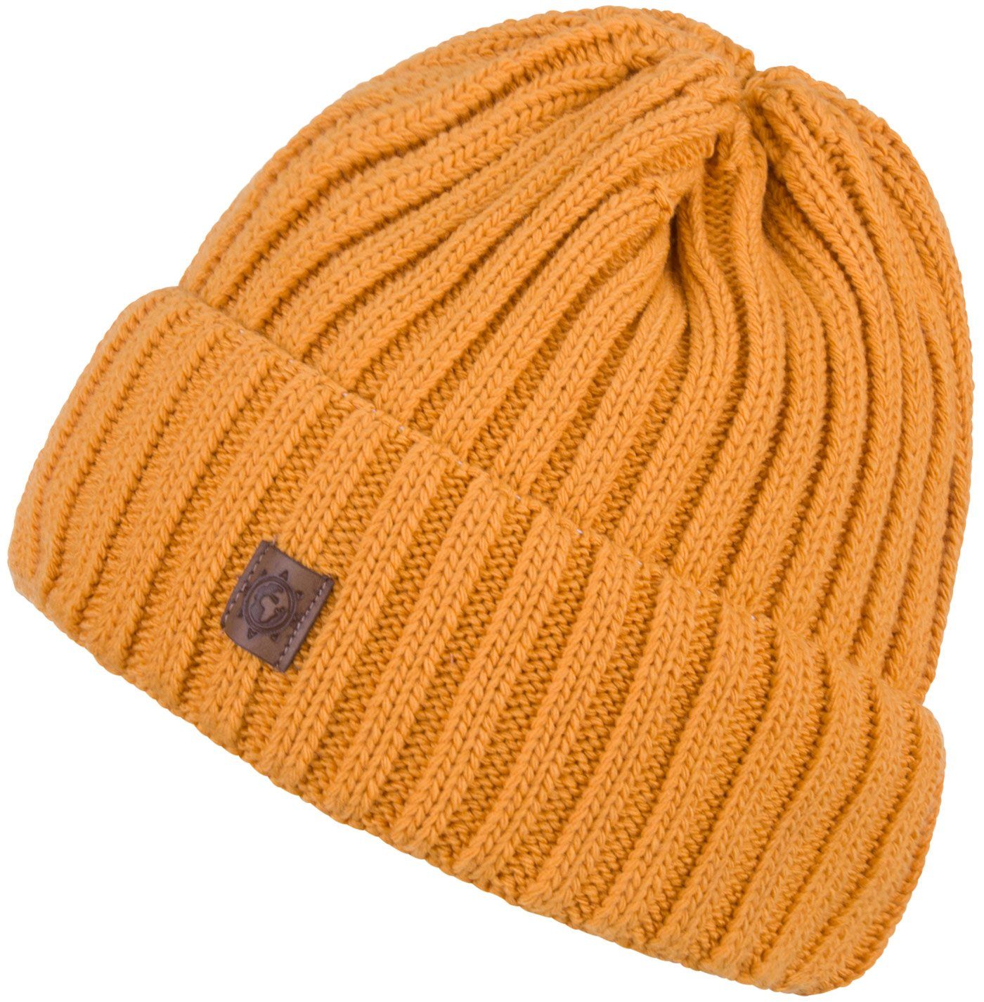 compagno Mädchen 2-10 Strickmütze Kindermütze Jungen Beanie Wintermütze Jahre Strickmütze (1-St) senf