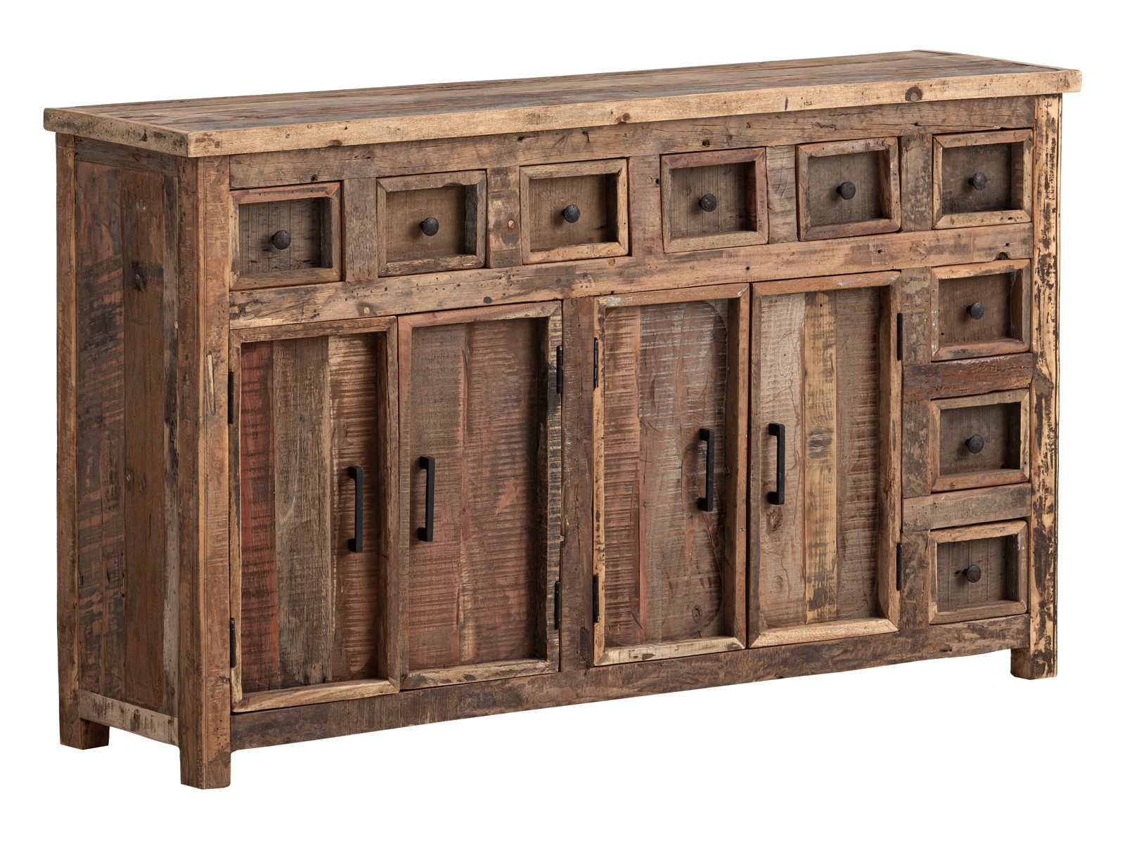 massivum Sideboard Sumatra, Anrichte aus Altholz 4-türig (13 St)