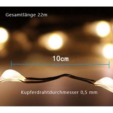 GelldG LED Solarleuchte Solar Lichterkette Außen, 20M 200 LED Lichterkette Außen