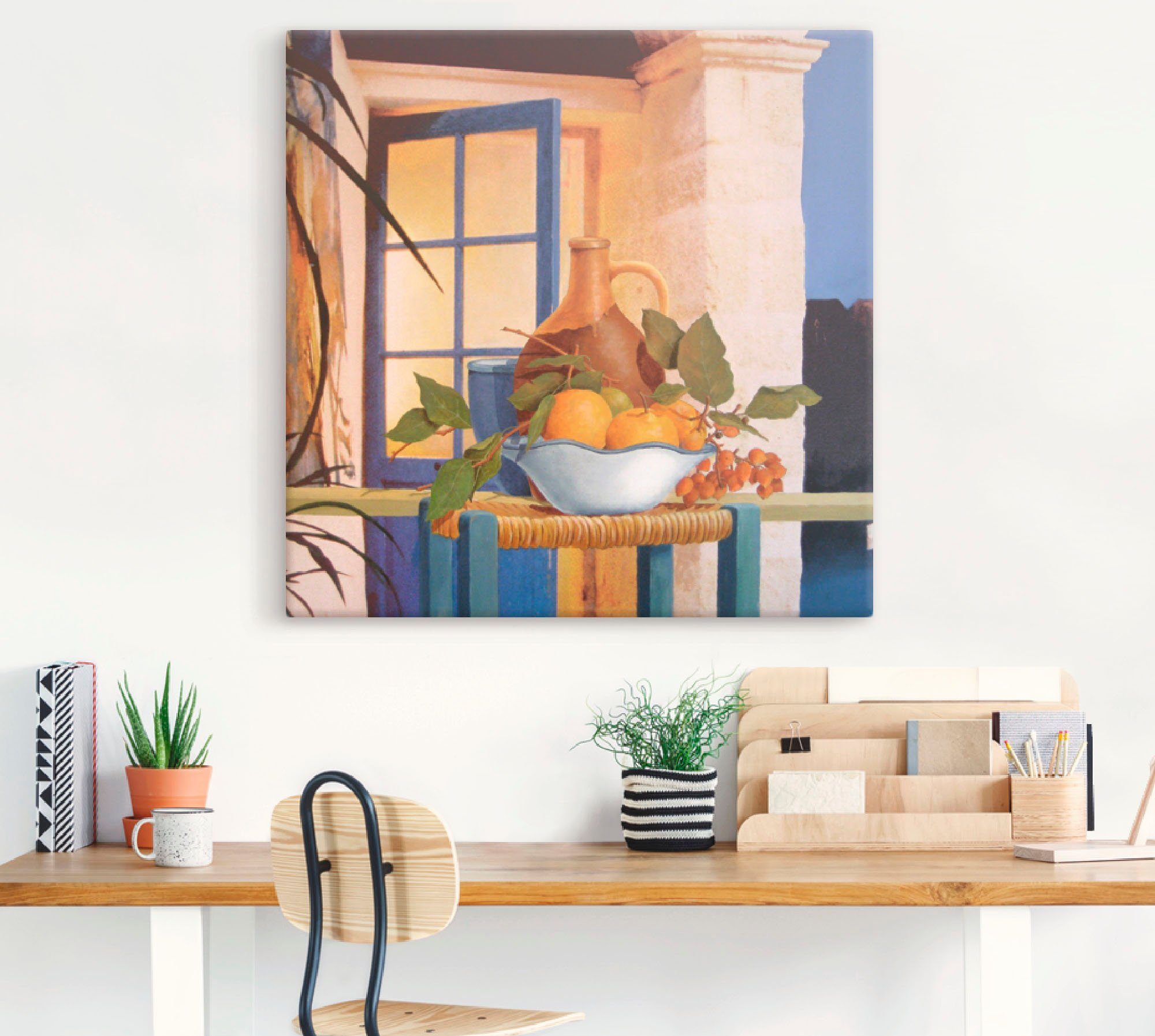 Artland Leinwandbild Stillleben mit Orangen, Arrangements (1 St), auf Holzrahmen gespannt