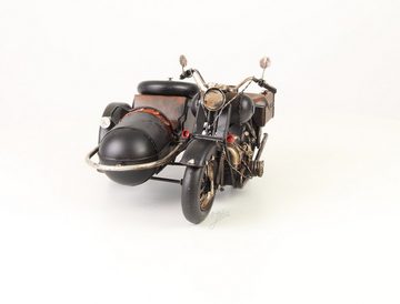 Modellauto Deko Motorrad mit Beiwagen Modell Retro Vintage 32,1 cm