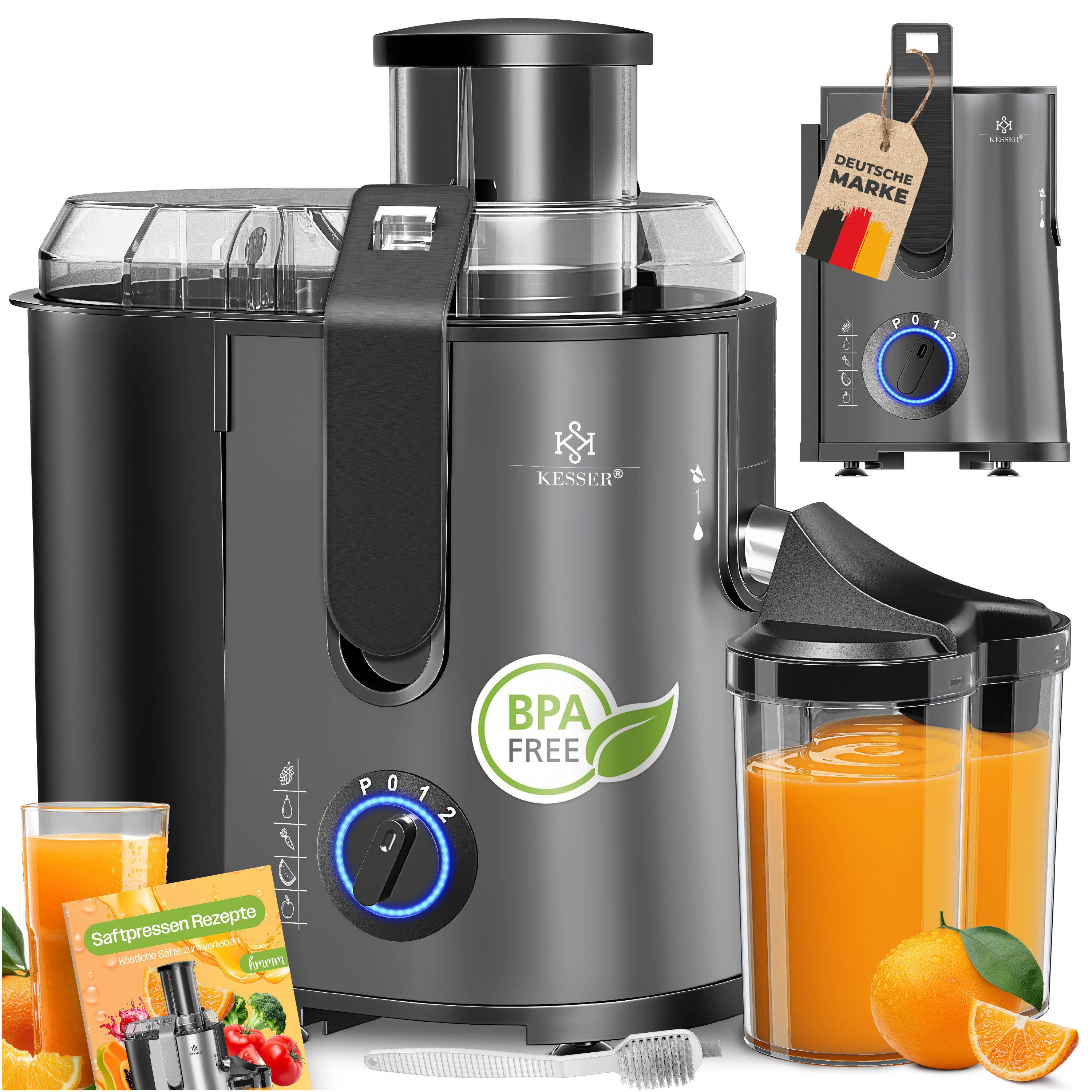 KESSER Entsafter für Obst und Gemüse aus Edelstahl Slow Juicer