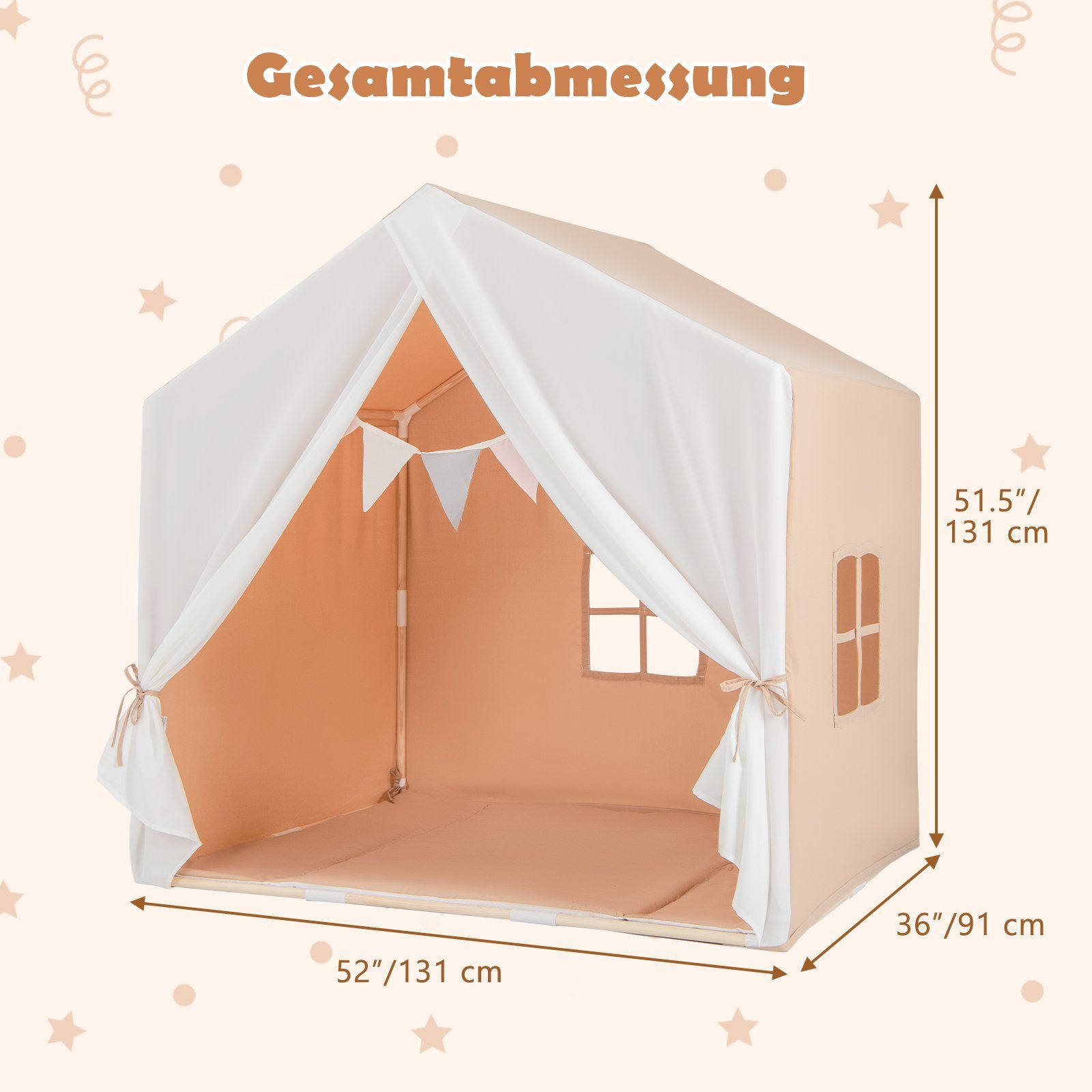COSTWAY Spielzelt Spielhaus 131 x 91 günstig online kaufen