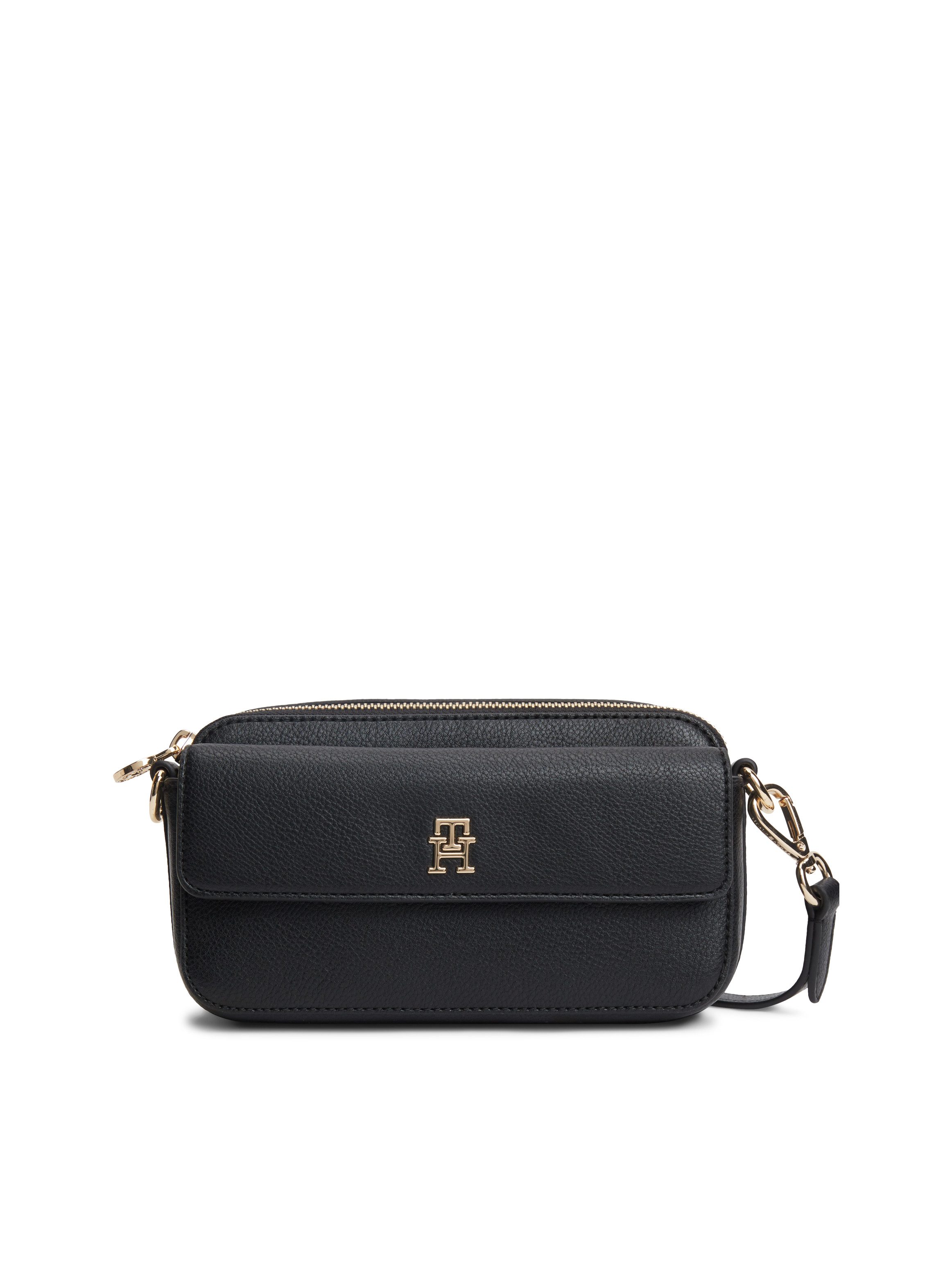 Tommy Hilfiger Umhängetasche TH ICON CAMERA BAG, Damen Clutch, Schultertasche mit goldfarbenem TH-Logo