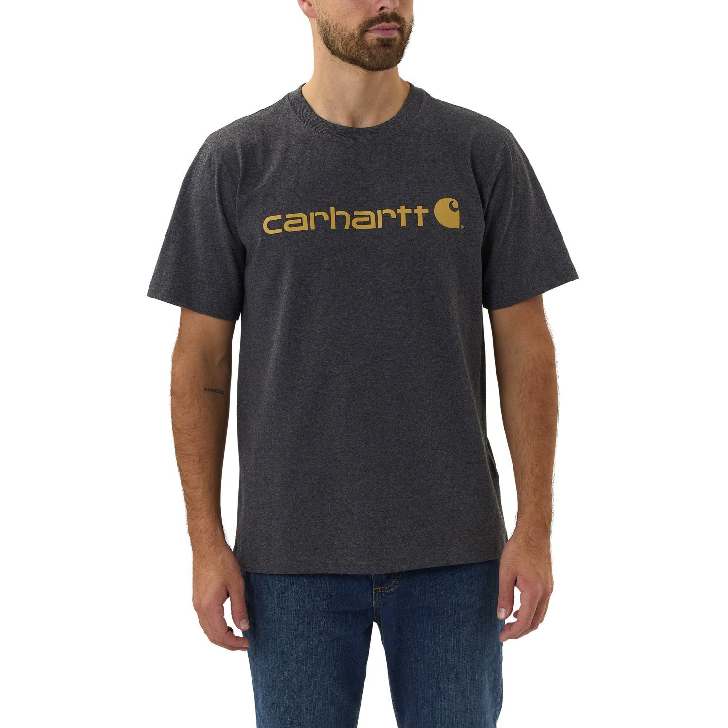 Carhartt T-Shirt Carhartt carbon Adult Relaxed Graphic Herren Heavyweight Logo Fit heather T-Shirt Short-Sleeve