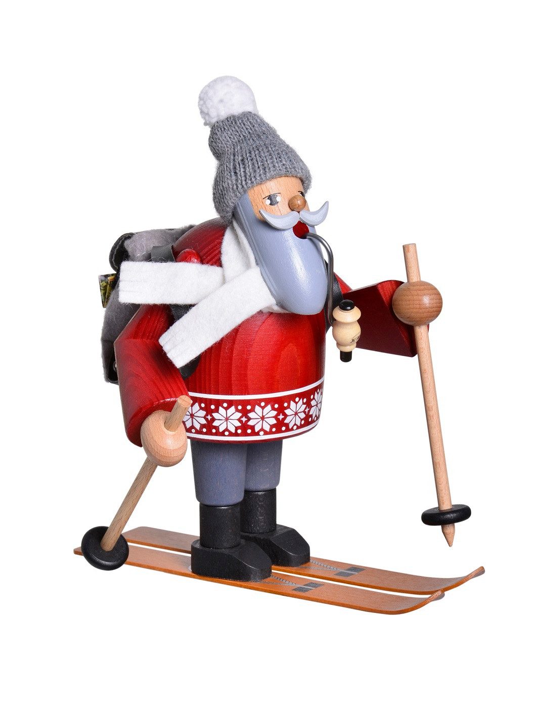 KWO Kunstgewerbe Werkstätten Räuchermännchen KWO Räuchermann Ski Wanderer, (1 St), Handarbeit aus dem Erzgebirge