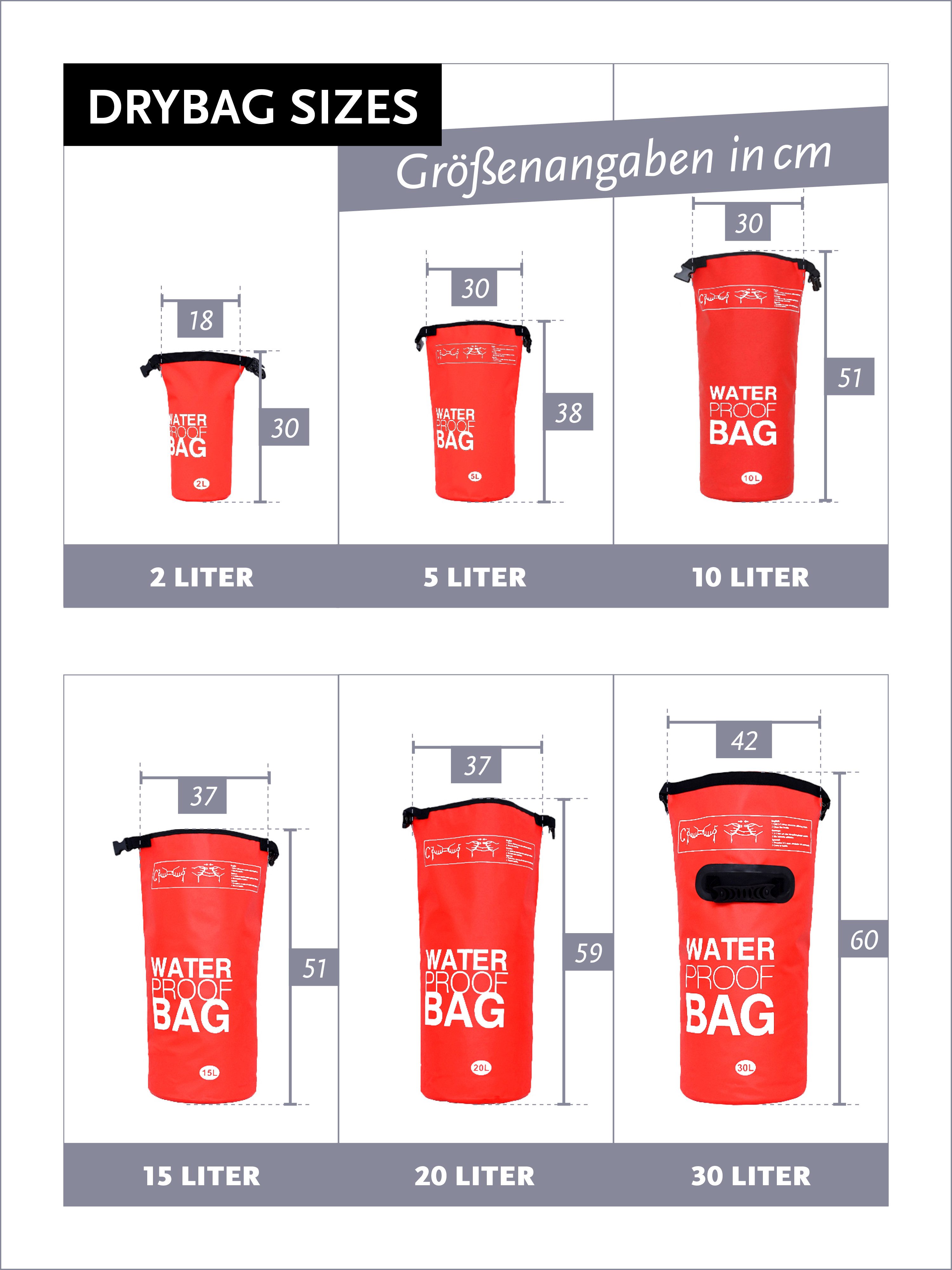 DonDon Drybag Beutel Trockentasche Trockenbeutel (1-tlg), wasserdichter outdoor Drybag