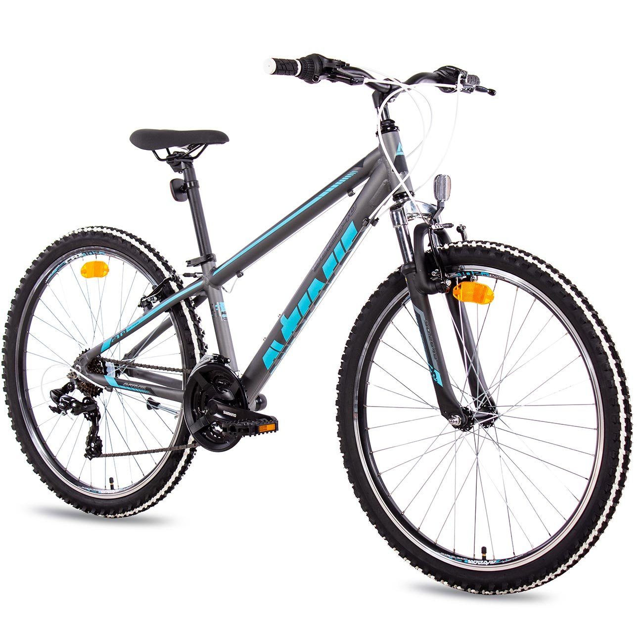 » KÖRPERGRÖSSE Kettenschaltung, Mountainbike 150-165cm Gang Airtracks Shimano Fahrrad 12 MTB Hardtail 26 Tourney YO.2640, « Zoll 21 Schaltwerk, Mountainbike Shimano Gang