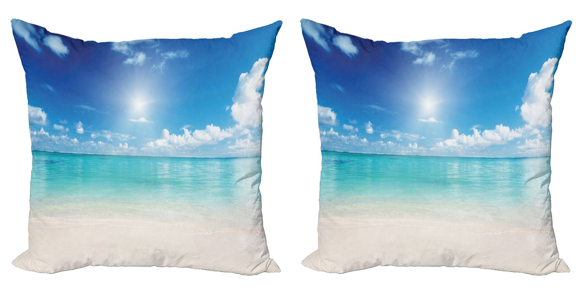 Kissenbezüge Modern Accent Doppelseitiger Digitaldruck, Abakuhaus (2 Stück), Landschaft Himmel und tropisches Meer