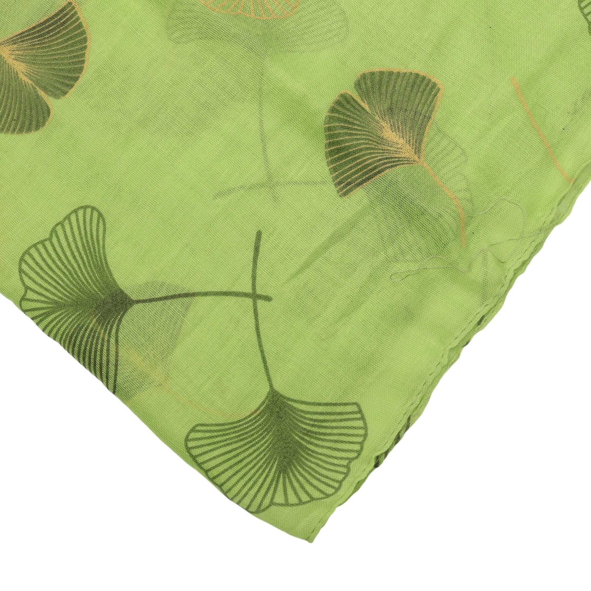 MIRROSI Loop Damen Schal mit Ginkgo-Muster Weich aus 100% Baumwolle Schlauchschal, (ca.160x45cm zweimal um den Hals wickelbar) – Bild 4 von 4