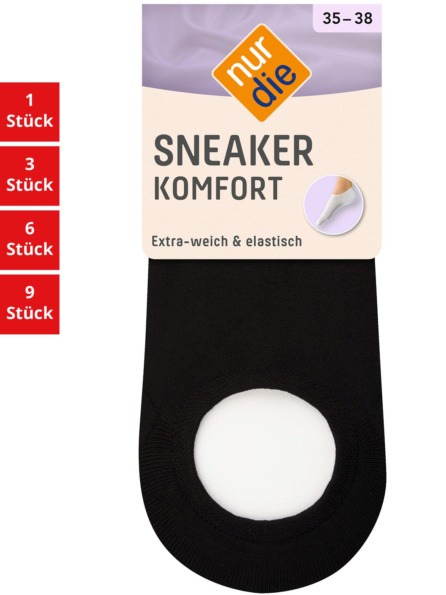 Nur Die Sneakersocken Komfort Damen (1er/3er/6er/9er Pack, 6-Paar) Sneaker-socken füsslinge füßlinge