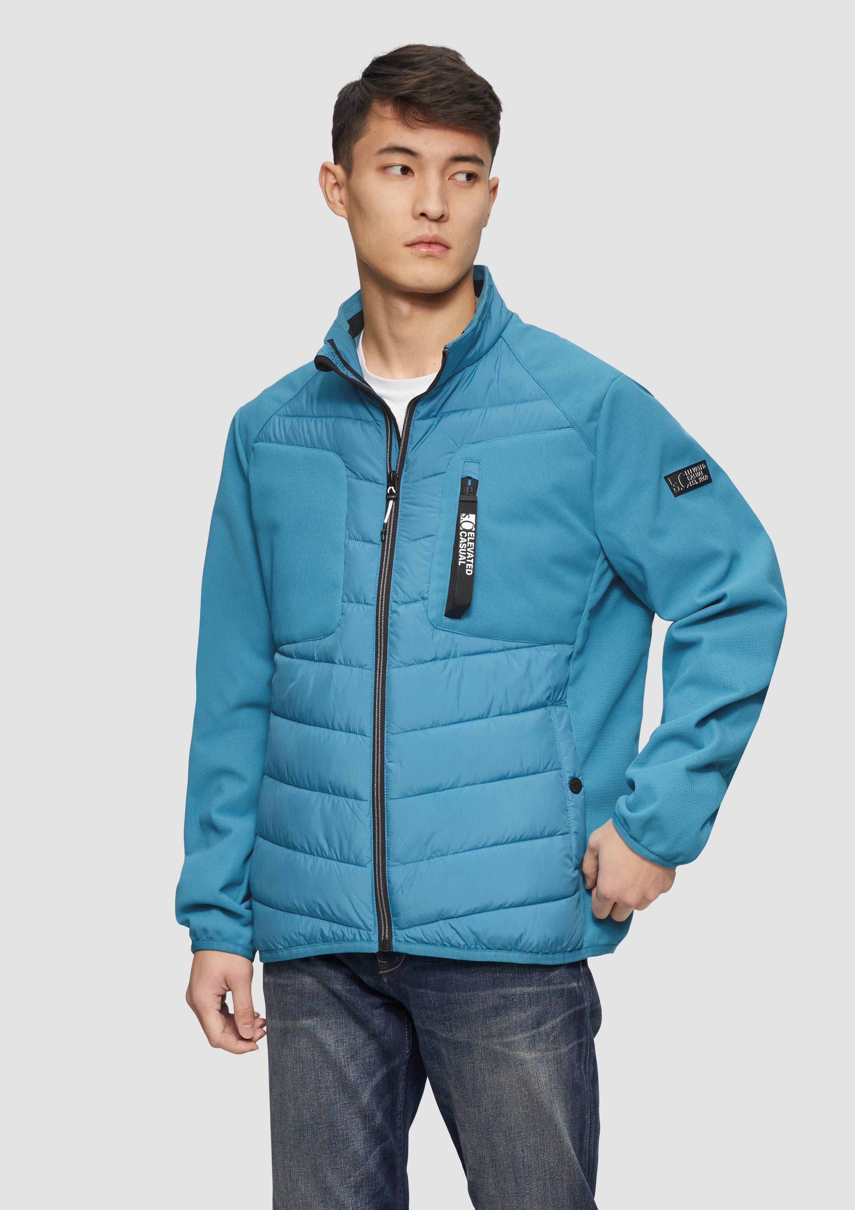 Allwetterjacke Materialmix-Jacke mit sportiven Kontrastdetails
