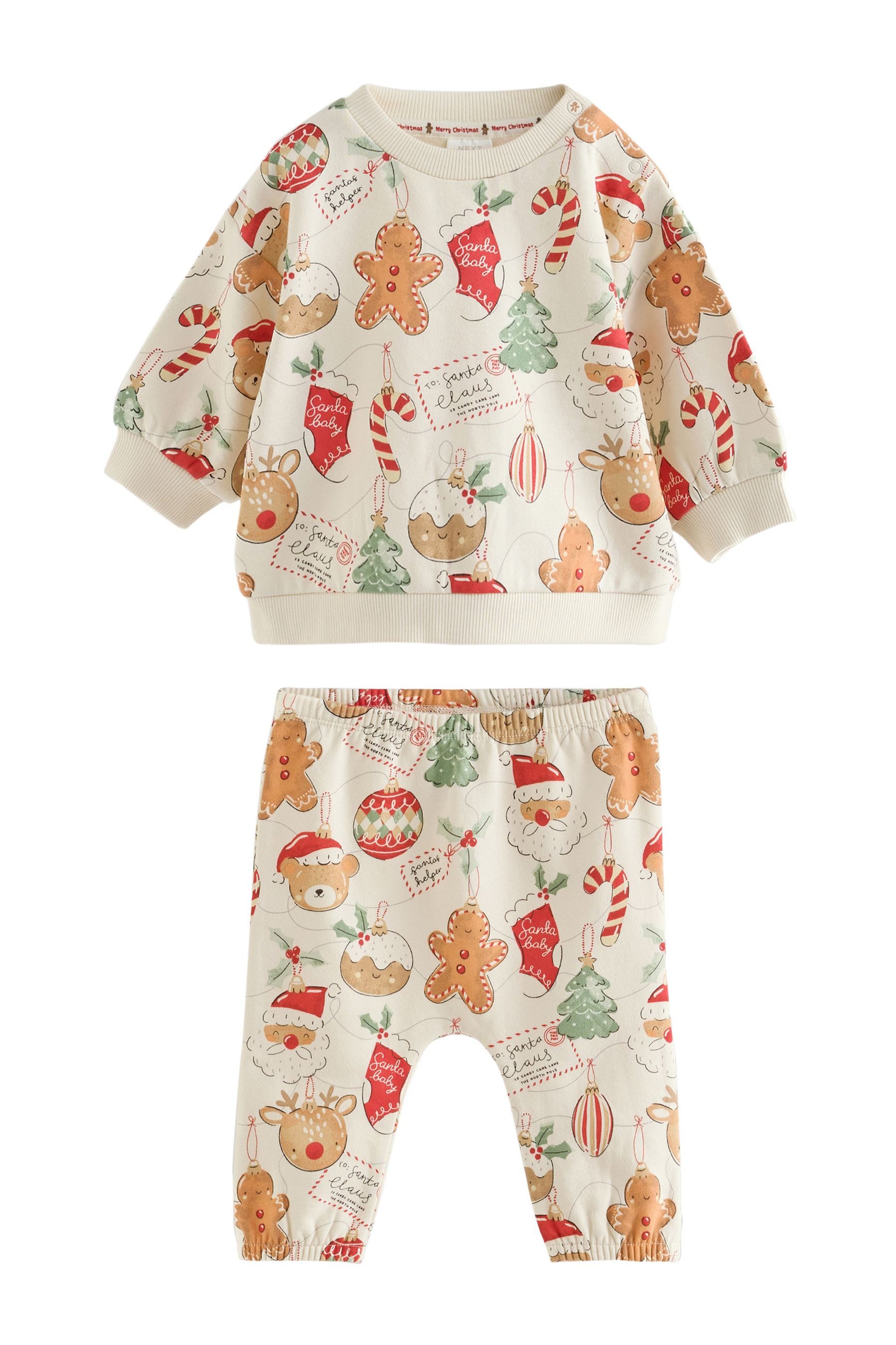 Next Sweatanzug Baby Jogginghose und Sweatshirt im Weihnachtsset (2-tlg)