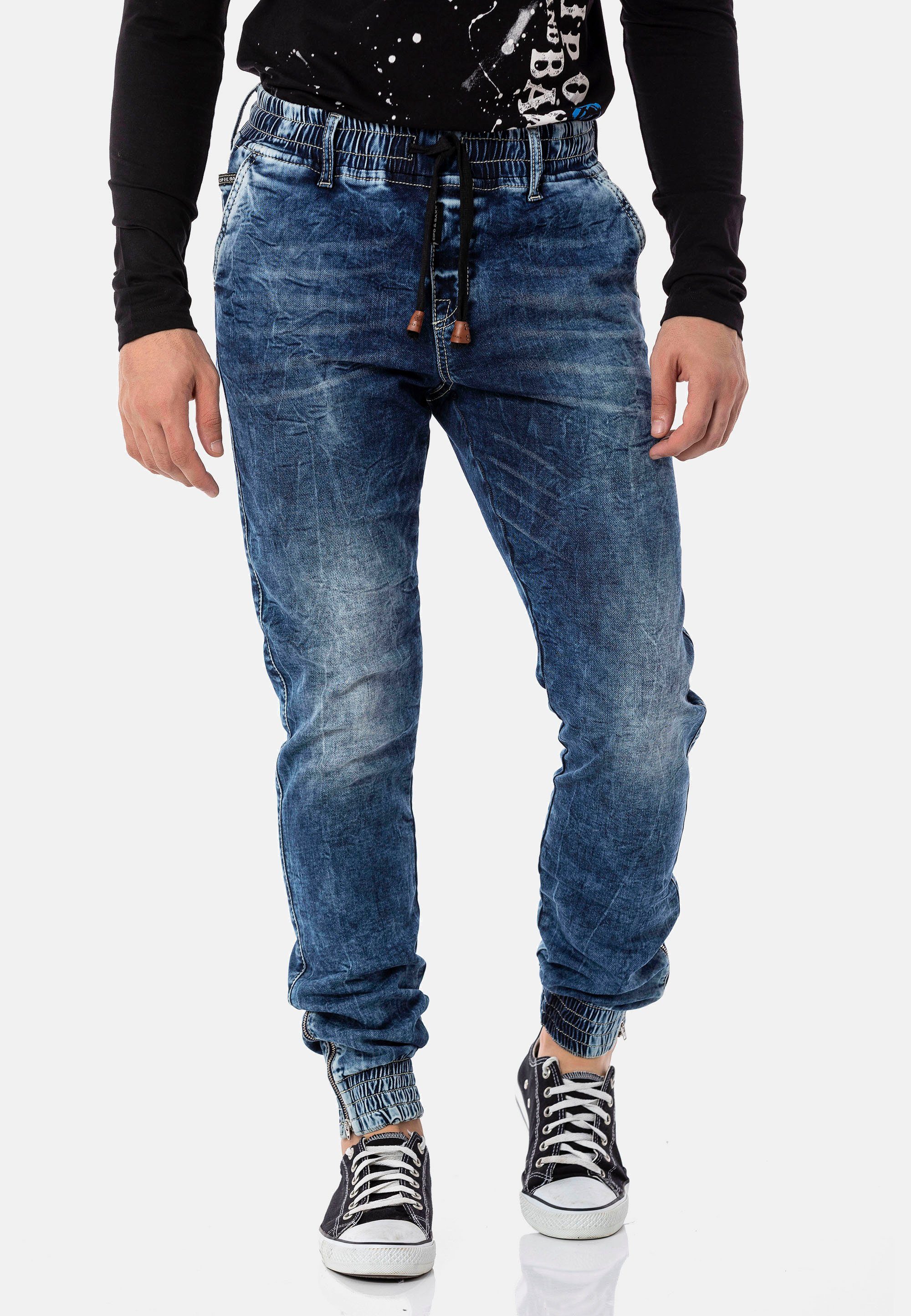 Cipo & Baxx Bequeme Jeans mit komfortablem Dehnbund blau