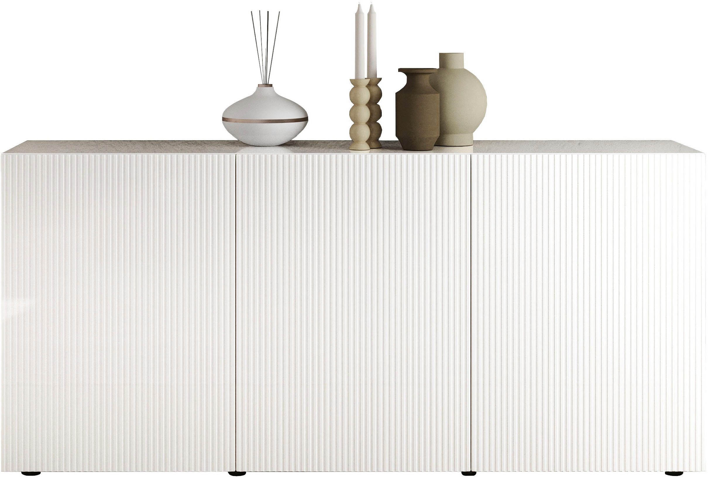 INOSIGN Sideboard Rio Breite 181 cm, Kommode mit 3 Türen, Anrichte, geriffe günstig online kaufen