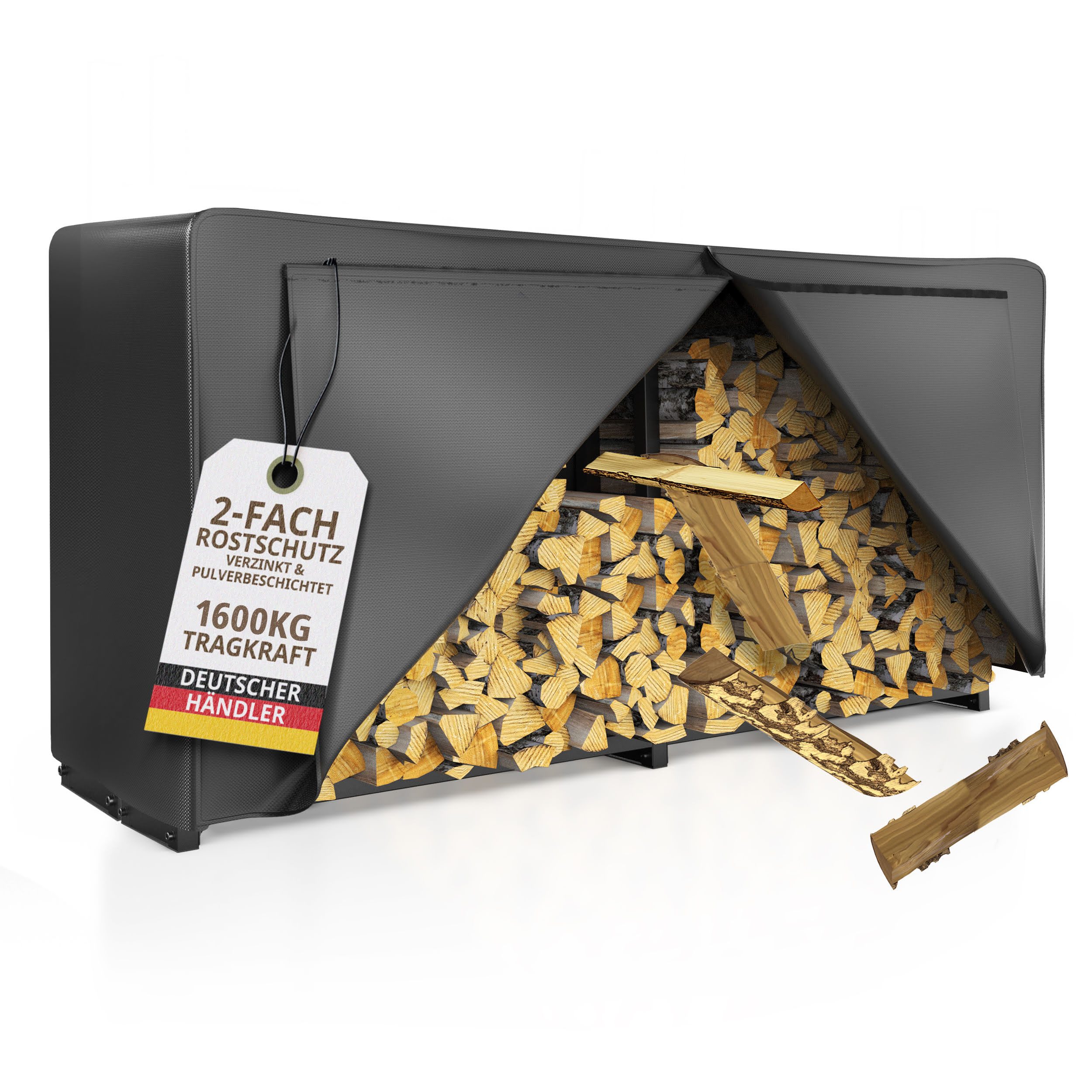 LAWA Living and Lifestyle Kaminholzregal mit Abdeckplane aus Metall 2er SET günstig online kaufen