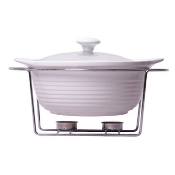 4BIG.fun Backform Speisenwärmer 2,3 L Wärmebehälter Chafing-Dish, (Buffetwärmer aus Keramik)
