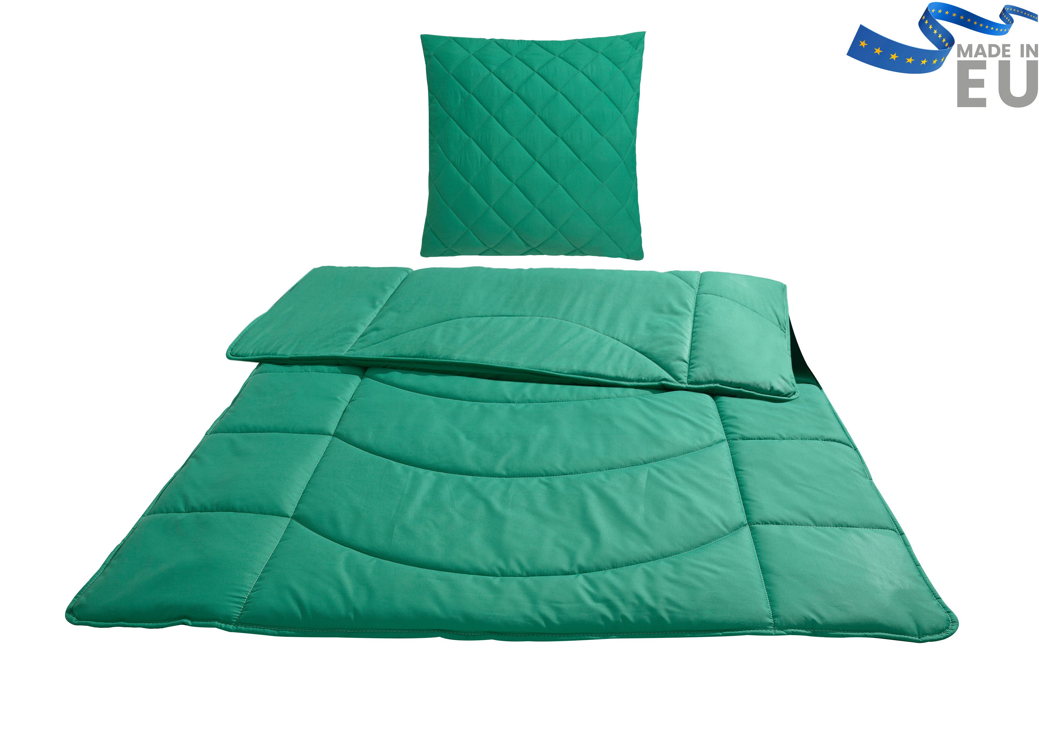 my home Steppbett + Kopfkissen Microlux, Bettdecke 135x200 cm, 155x220 cm, günstig online kaufen