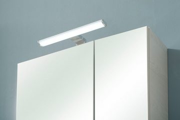 Saphir Spiegelschrank Quickset Badezimmer-Spiegelschrank inkl LED-Aufsatzleuchte 60 cm breit, inkl. Türdämpfer, 2 Spiegeltüren, mit Steckdose