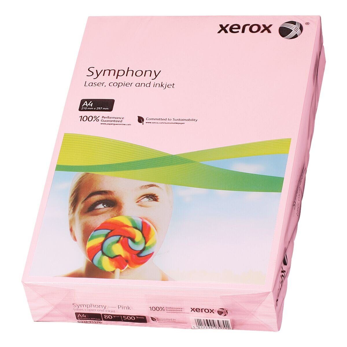 Xerox Drucker- und Kopierpapier Symphony, Pastellfarben, Format DIN A4, 80 g/m², 500 Blatt rosa