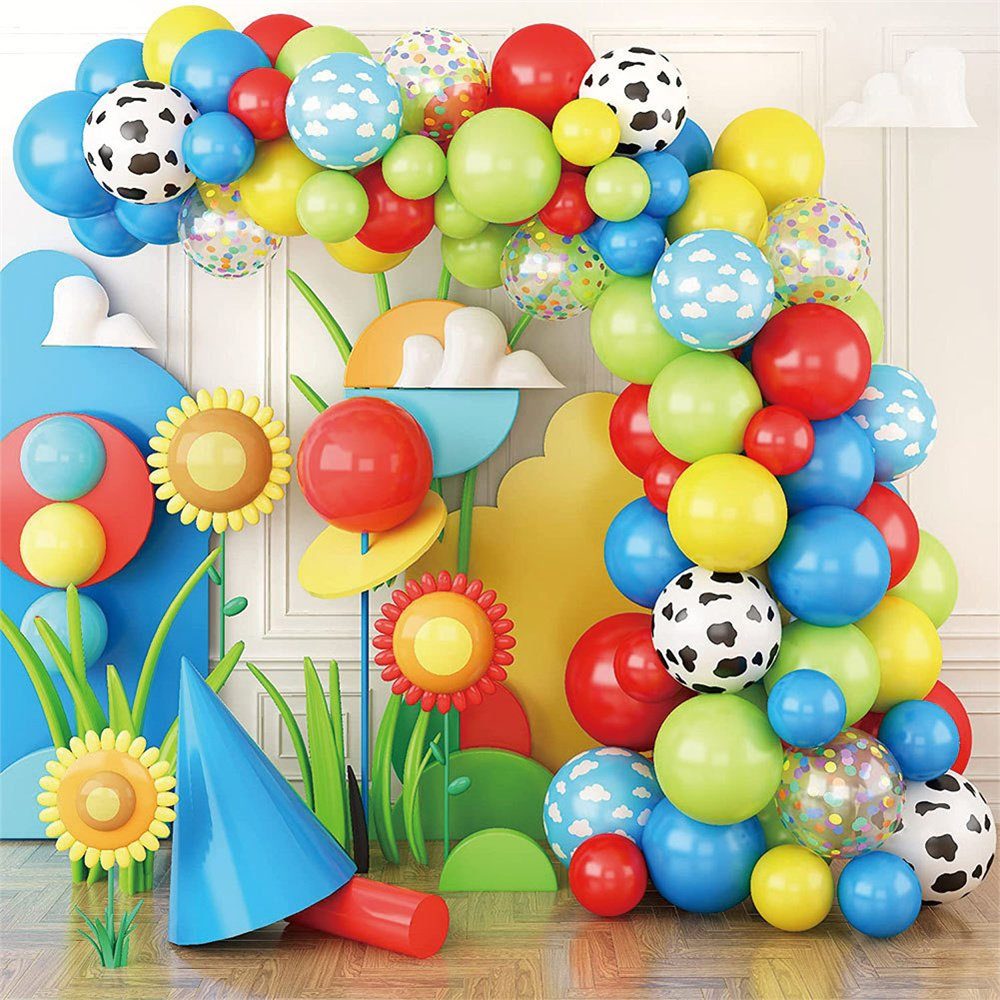 FRUNS Girlandenballon »75 Stück schillerndes Ballon-Girlanden-Bogen-Set,  Konfetti-Latexfolie, gelb-blaue Luftballons mit 4 Ballon-Werkzeugen, für  Motto-Geburtstags-Party-Dusche-Hochzeitszubehör-Dekoration« online kaufen |  OTTO