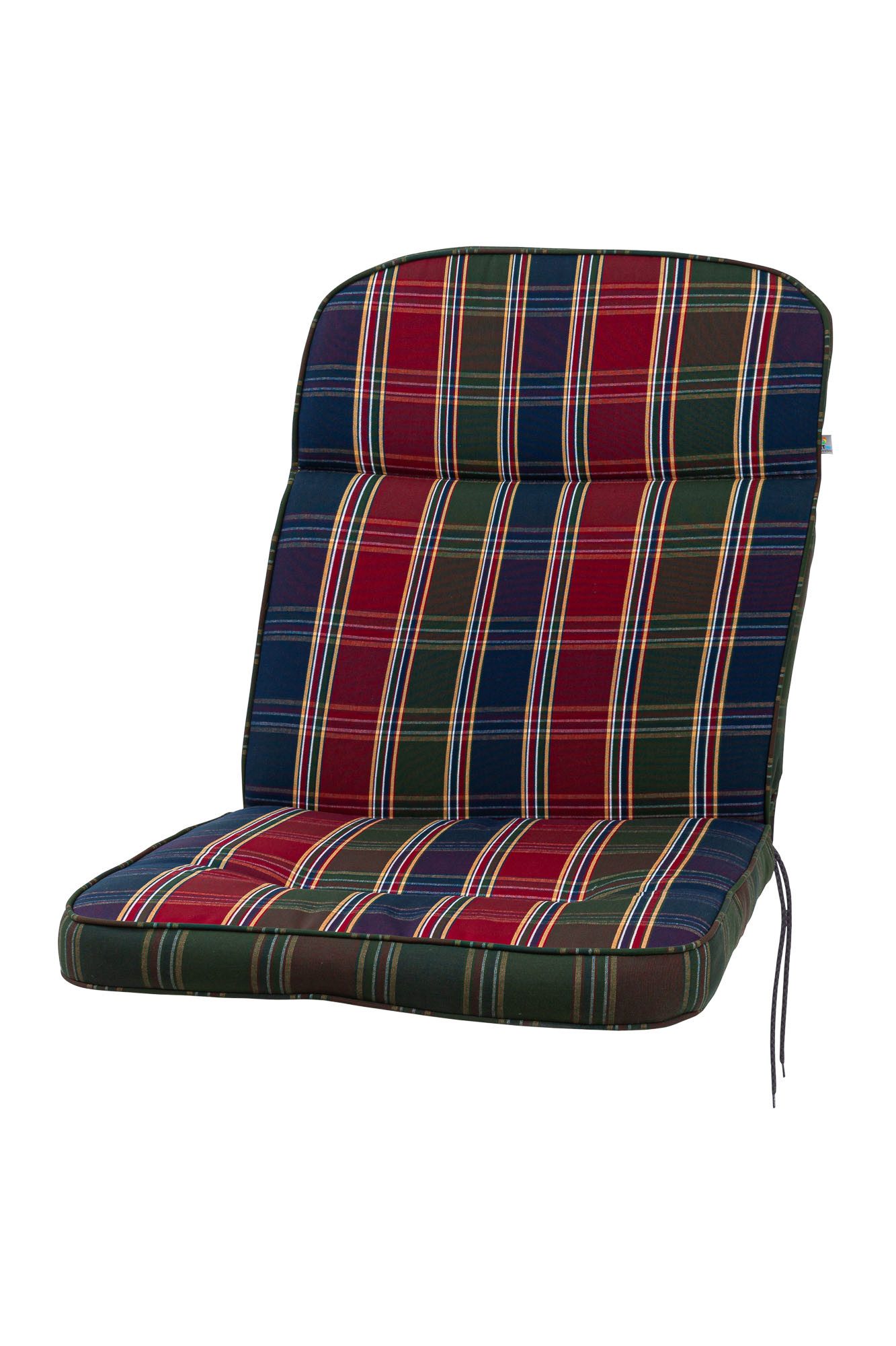 KETTtex Sesselauflage Niederlehner Kreta 8699 rot-blau-grün kariert 100x50x7 cm Dralon