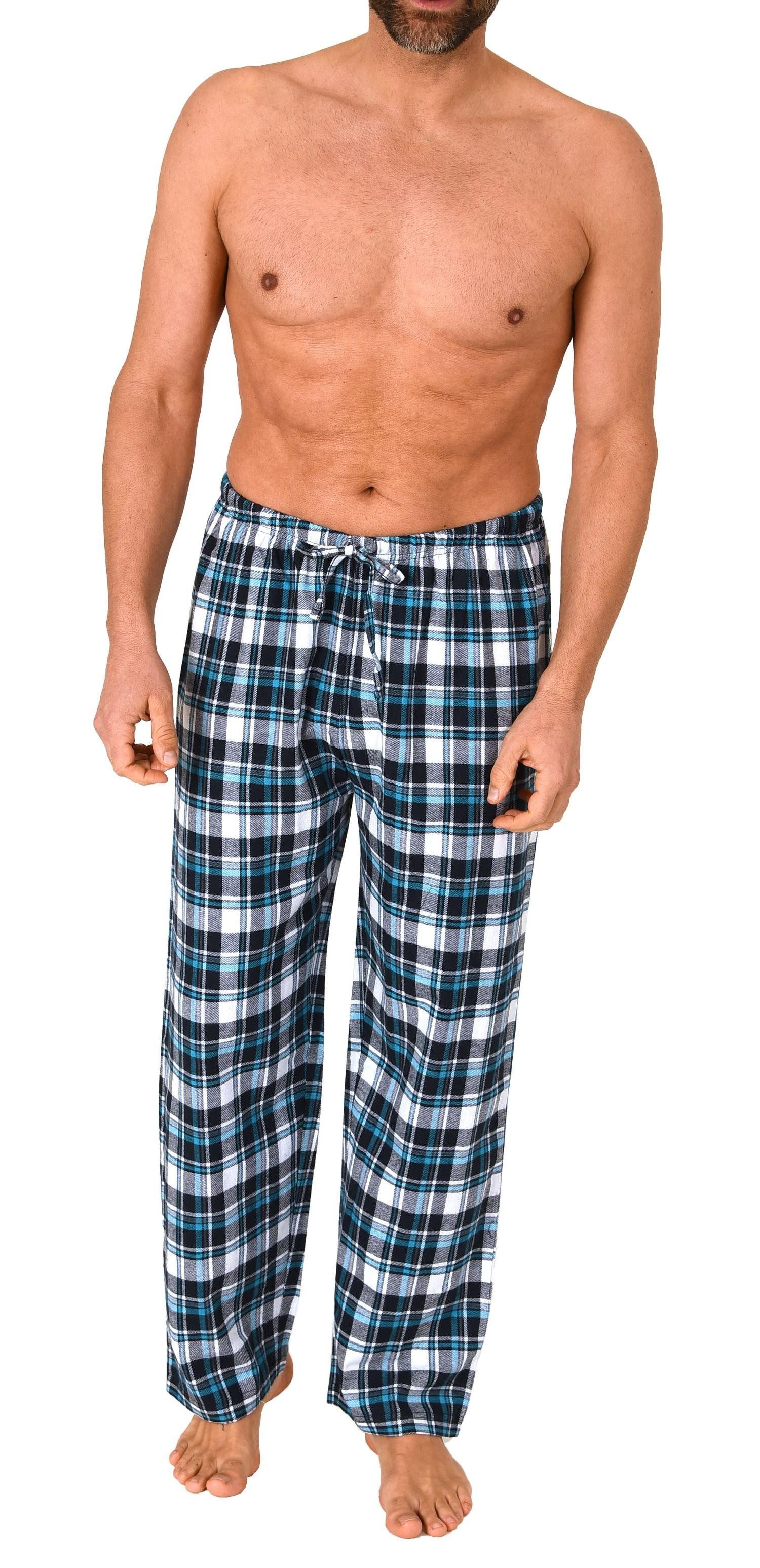 Pyjama Herren Flanell Schlafanzug Hose in Karo-Optik