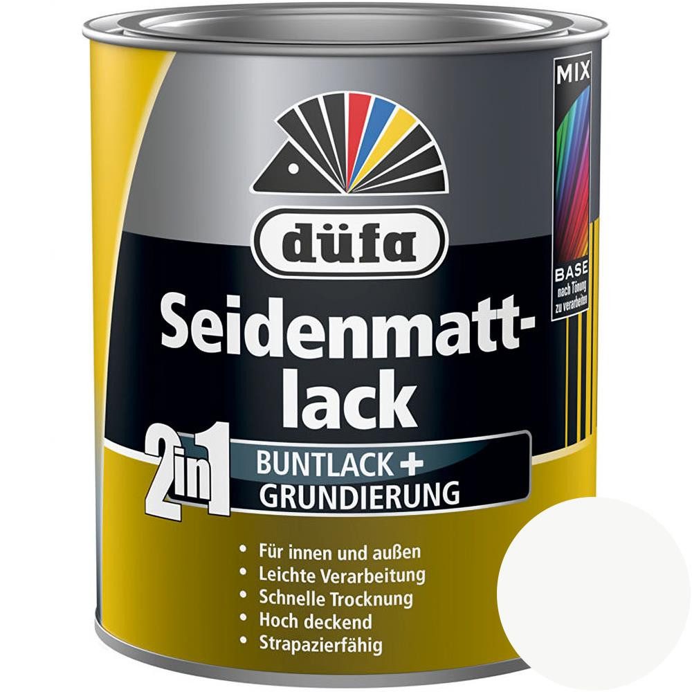 düfa Lack 2in1 Seidenmattlack 2,5l matter Lack + Grundierung Buntlack Acryllack, leichte Verarbeitung + schnelle Trocknung
